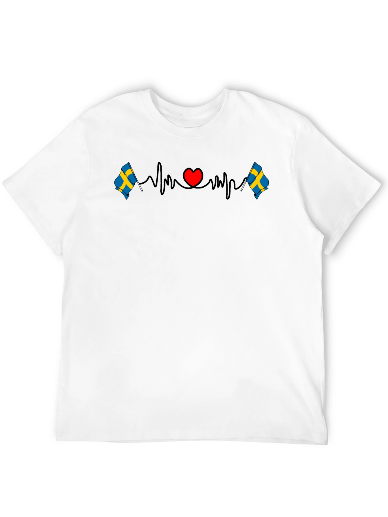 Sweden Flag Heartbeat T-Shirt - Country Pride