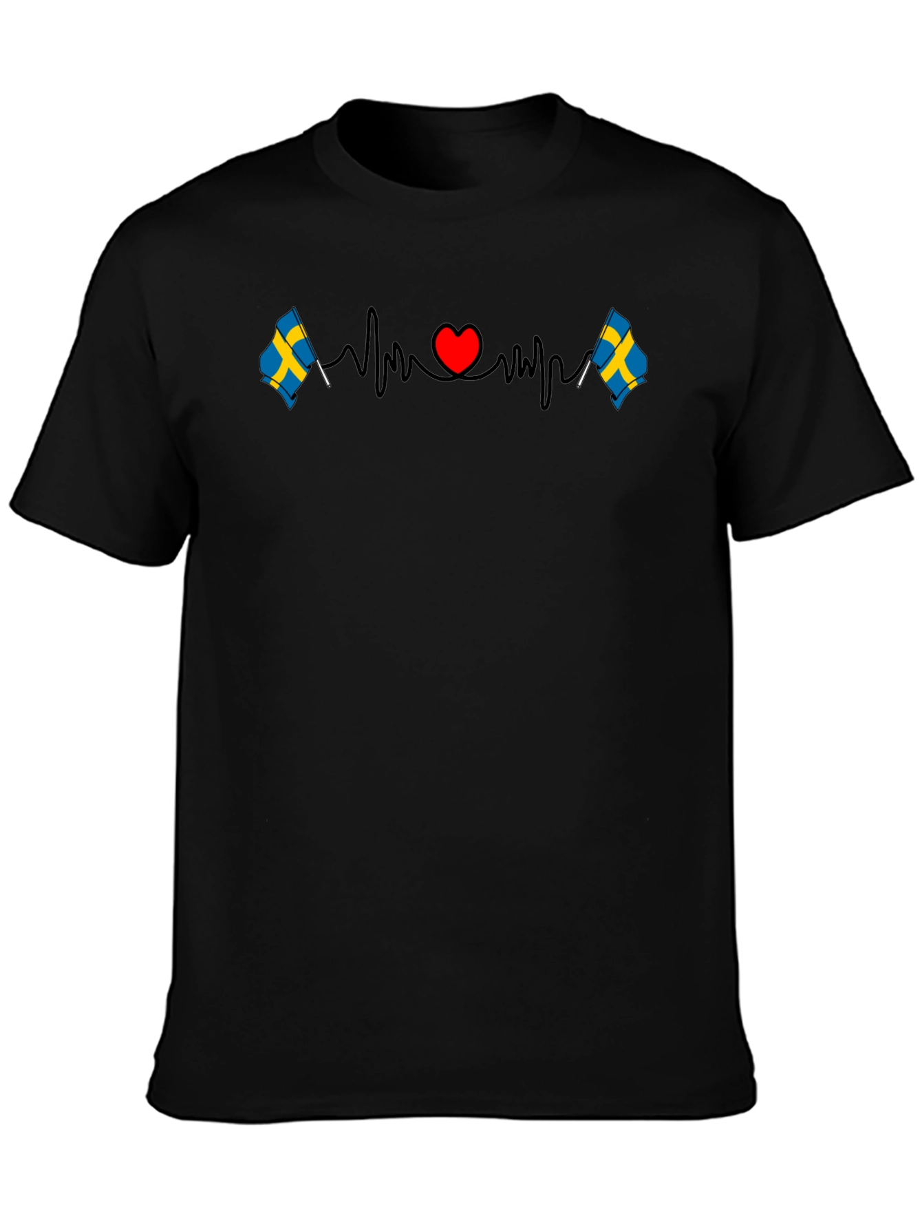 Sweden Flag Heartbeat T-Shirt - Country Pride
