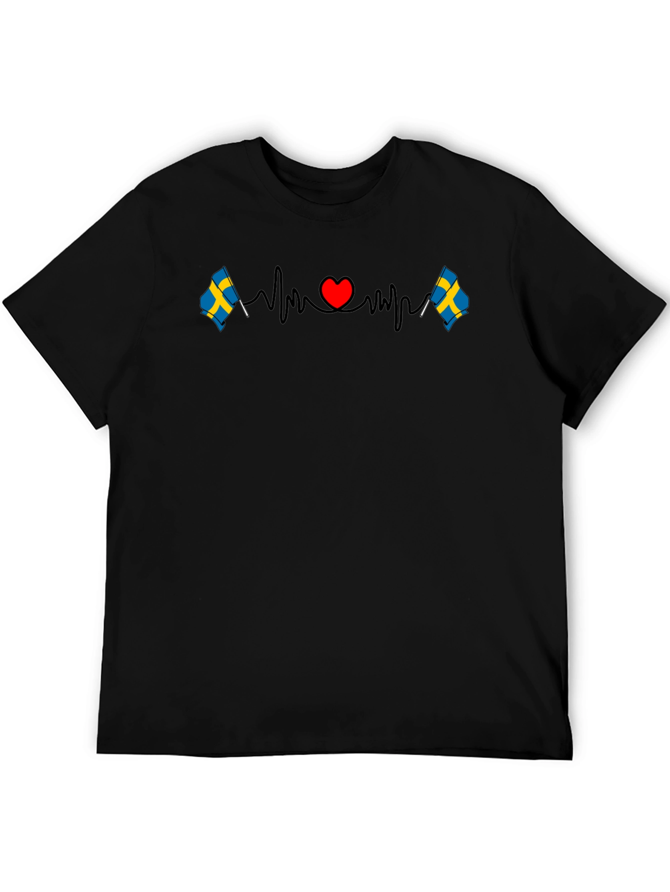 Sweden Flag Heartbeat T-Shirt - Country Pride