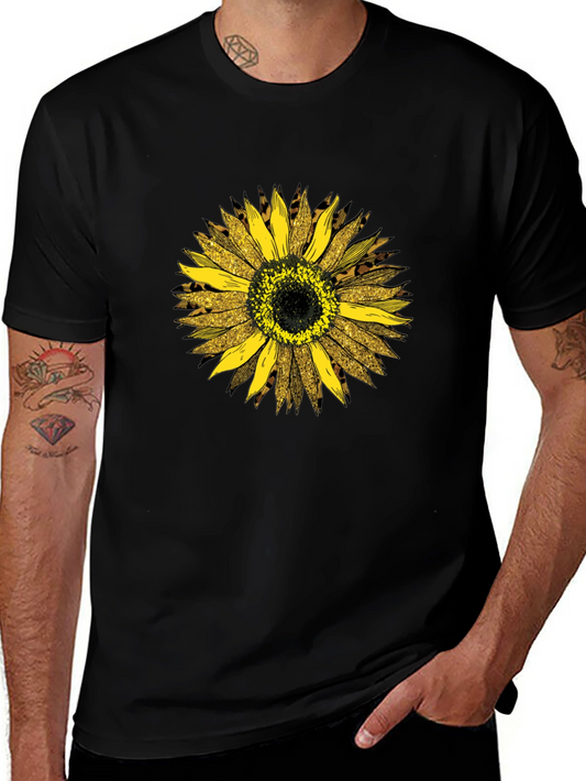 Sunflower Leopard Print Graphic Tee - Black