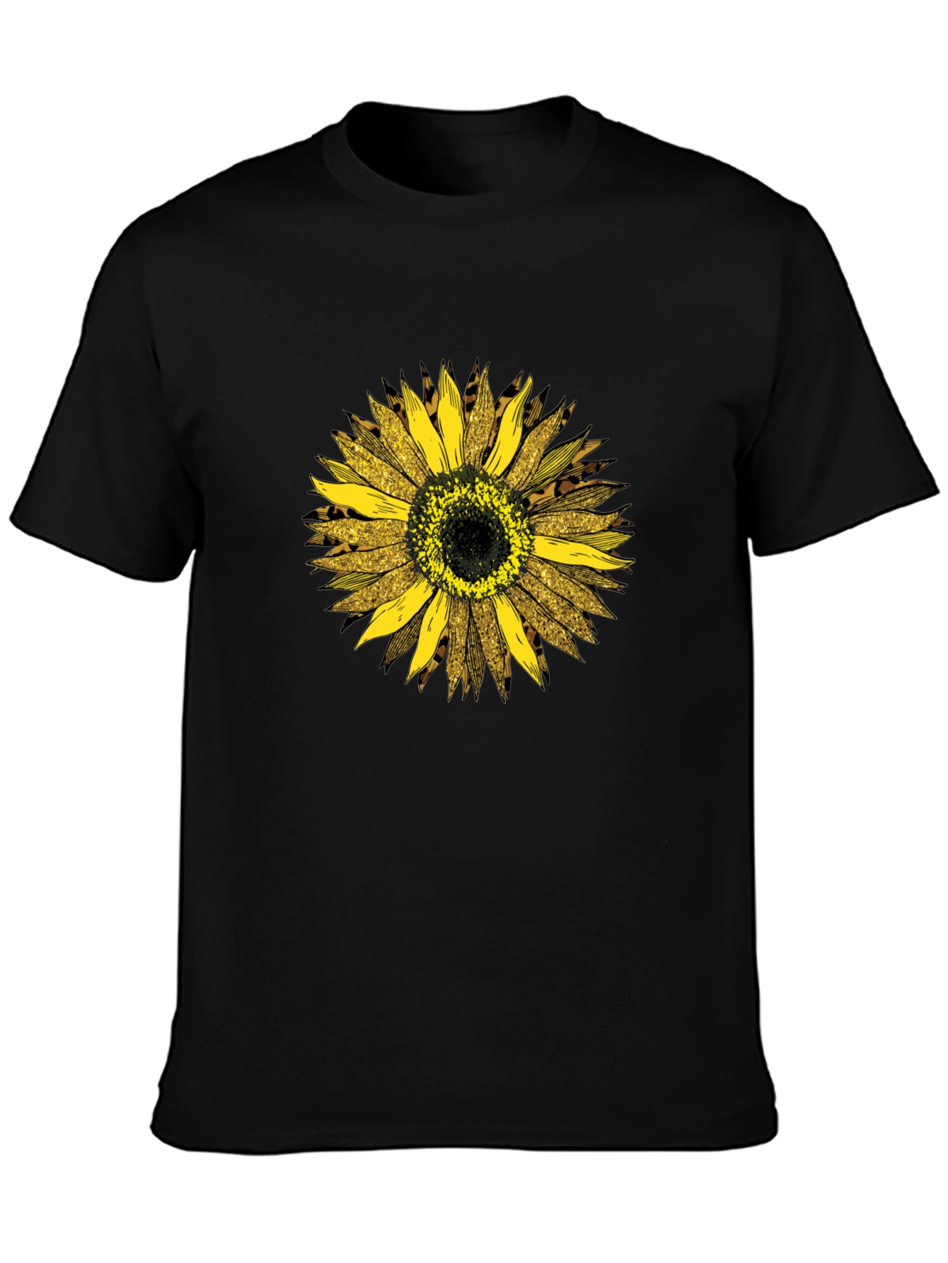 Sunflower Leopard Print Graphic Tee - Black
