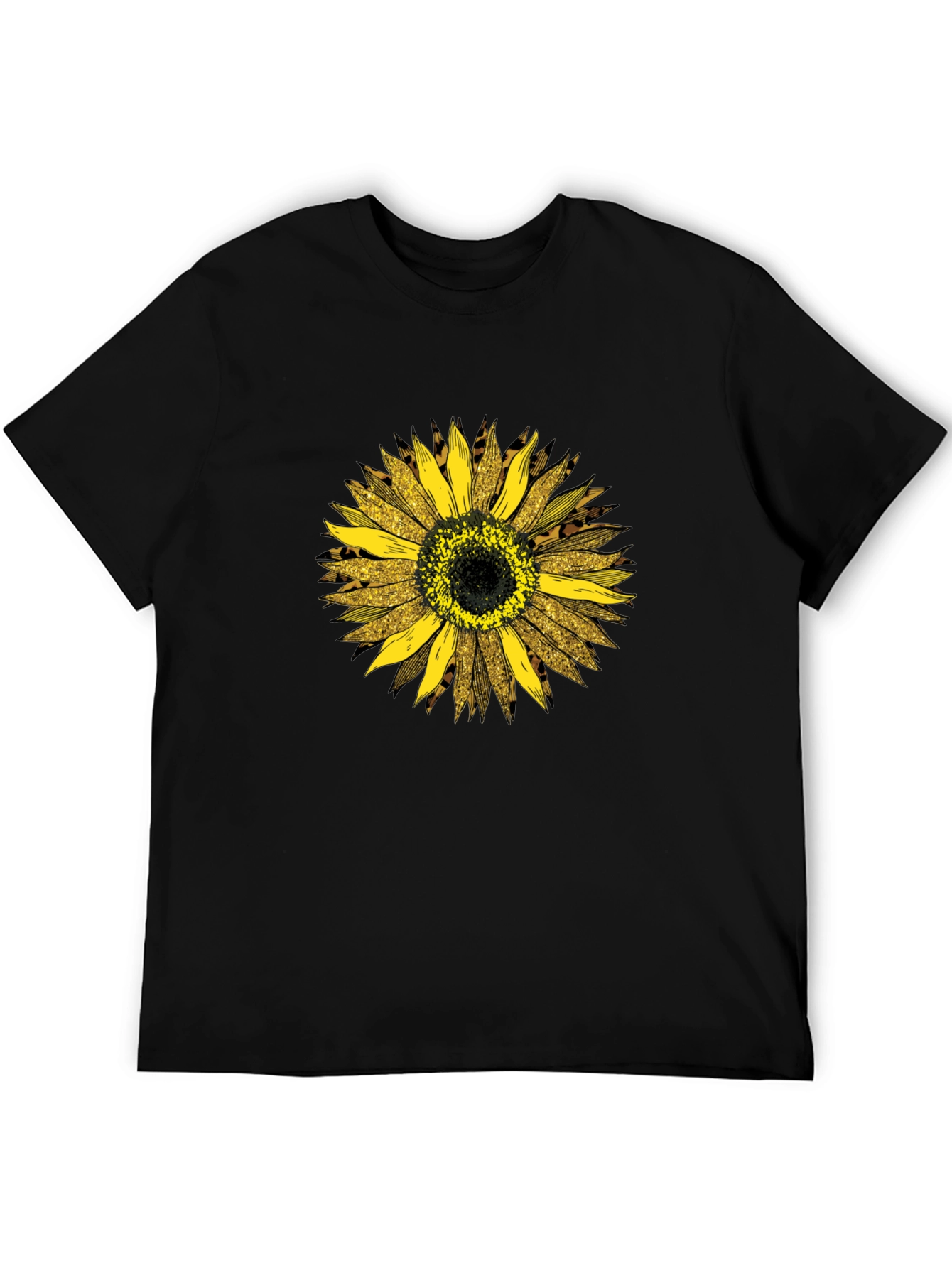 Sunflower Leopard Print Graphic Tee - Black