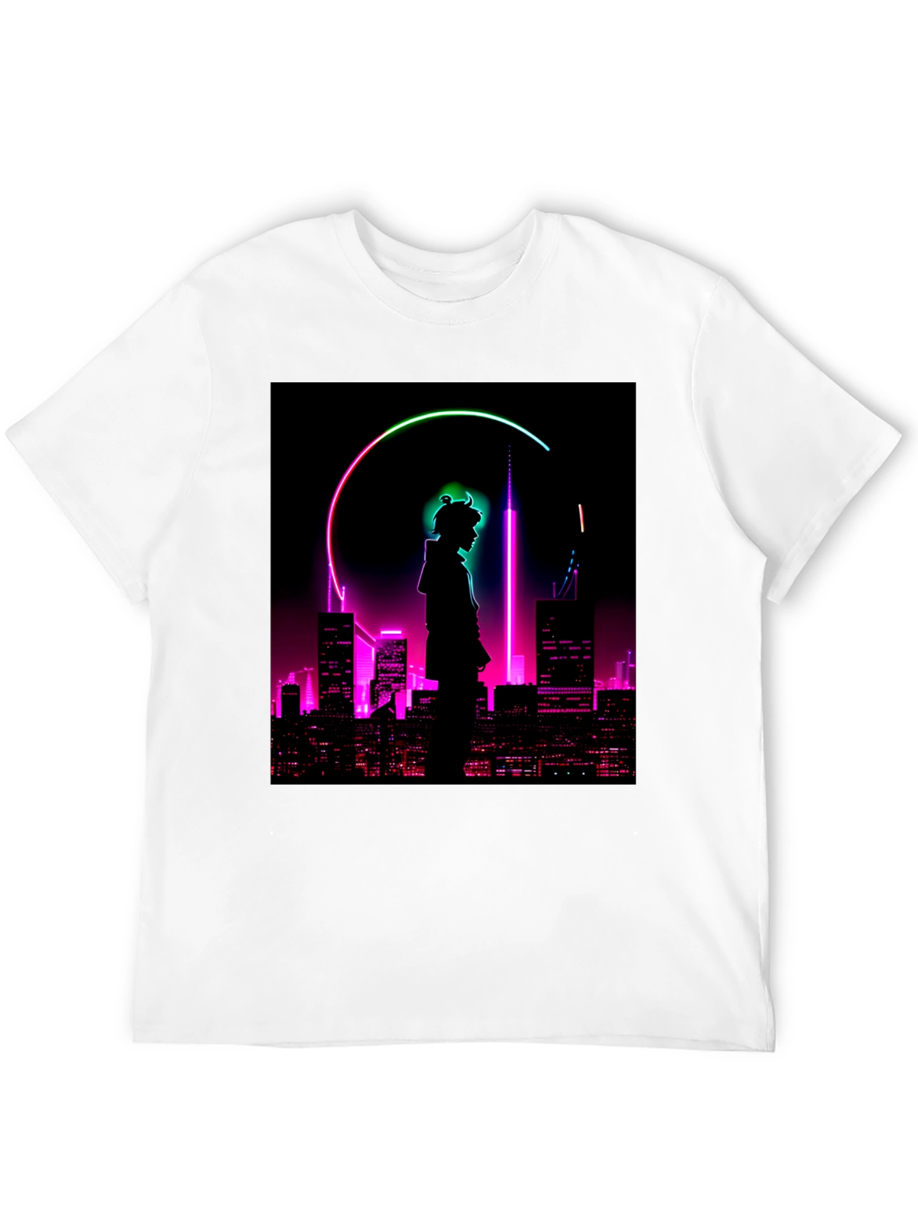 Cyberpunk Cityscape Graphic T-Shirt