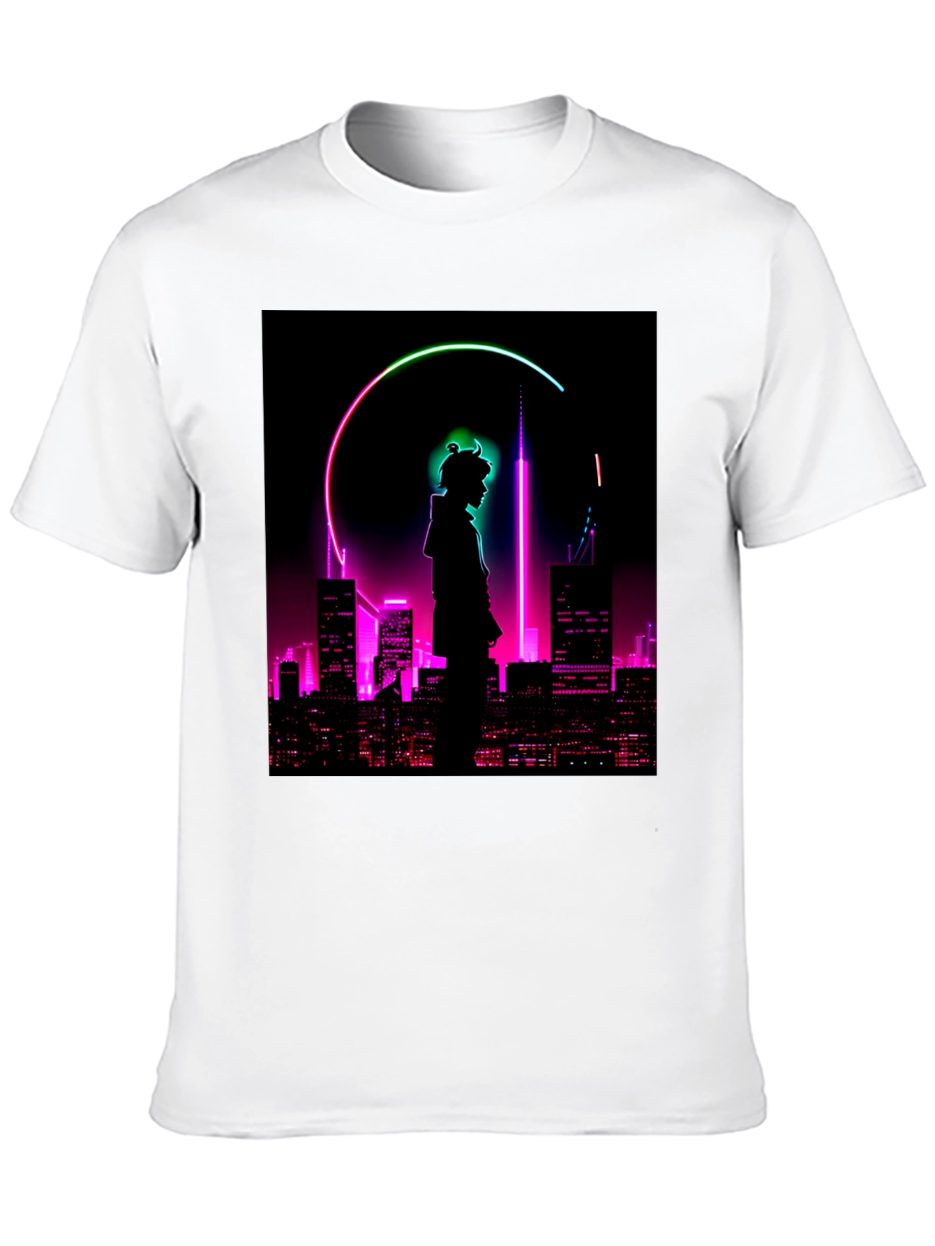 Cyberpunk Cityscape Graphic T-Shirt