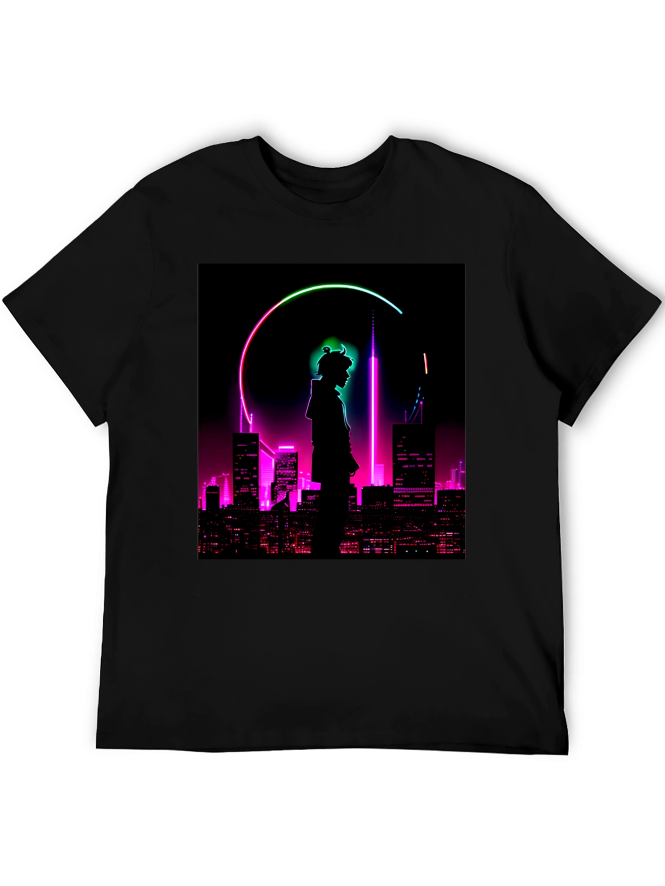 Cyberpunk Cityscape Graphic T-Shirt