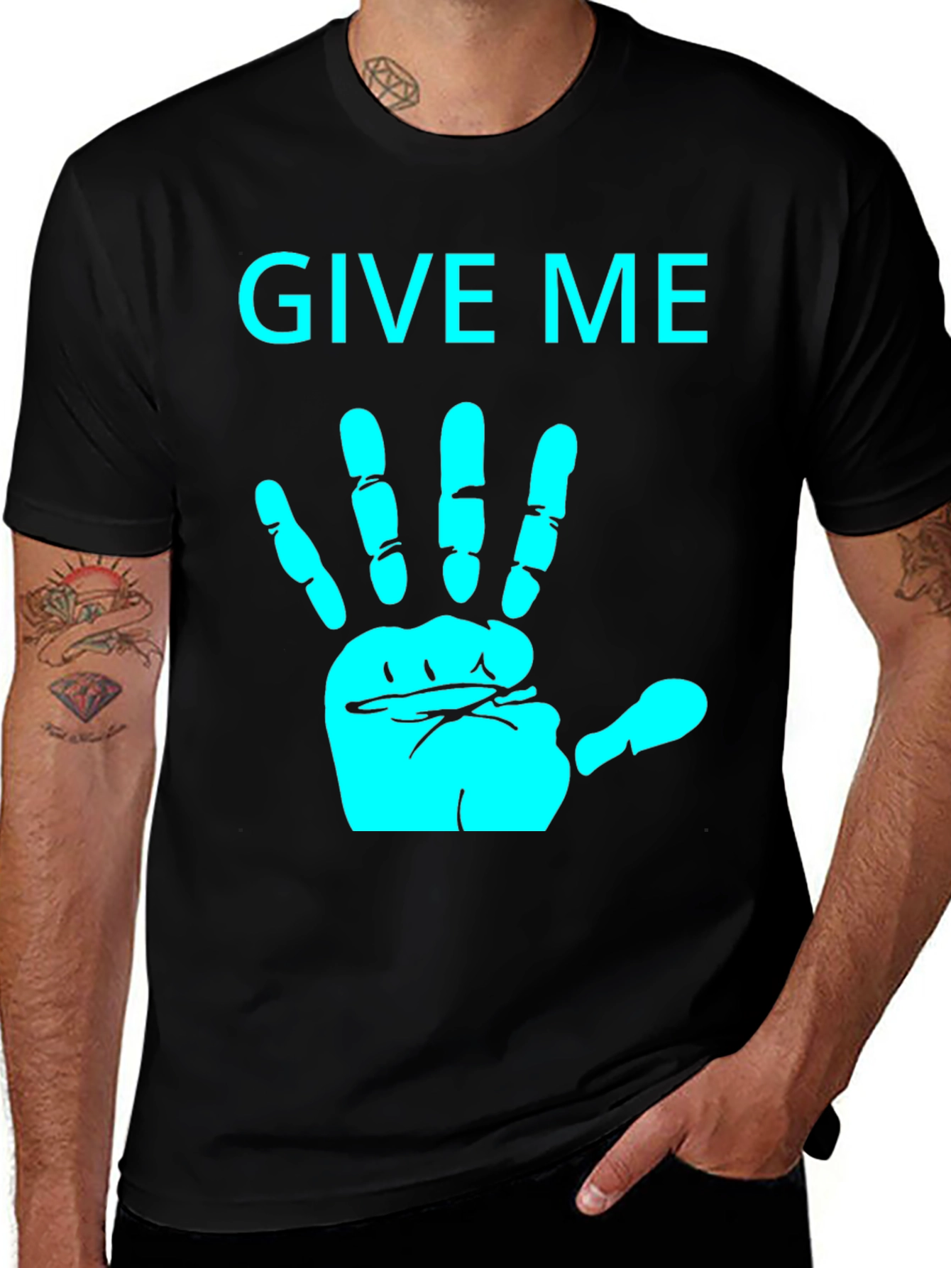 Give Me A Hand Novelty Graphic T-Shirt