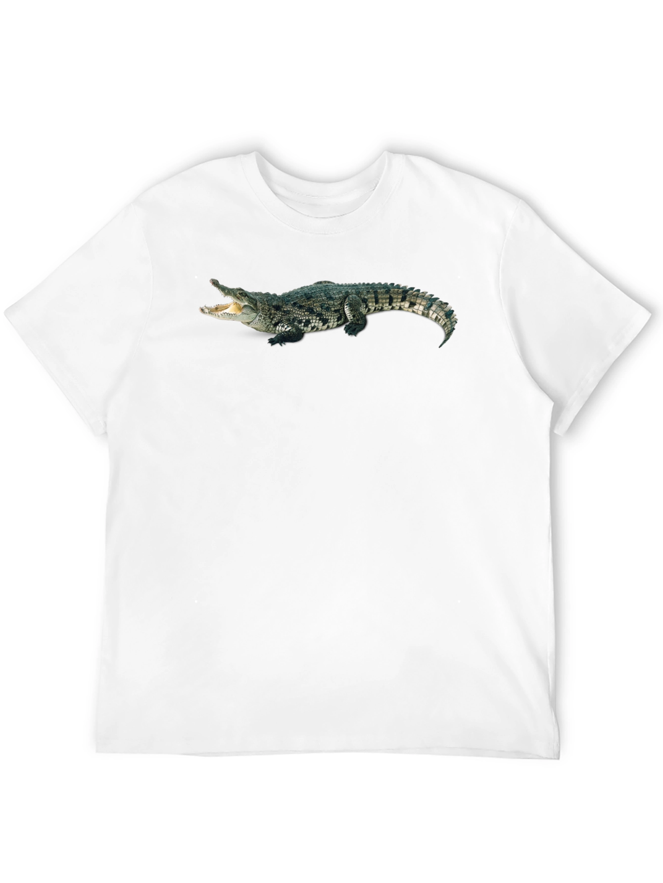 Mens Black T-Shirt with Crocodile Graphic