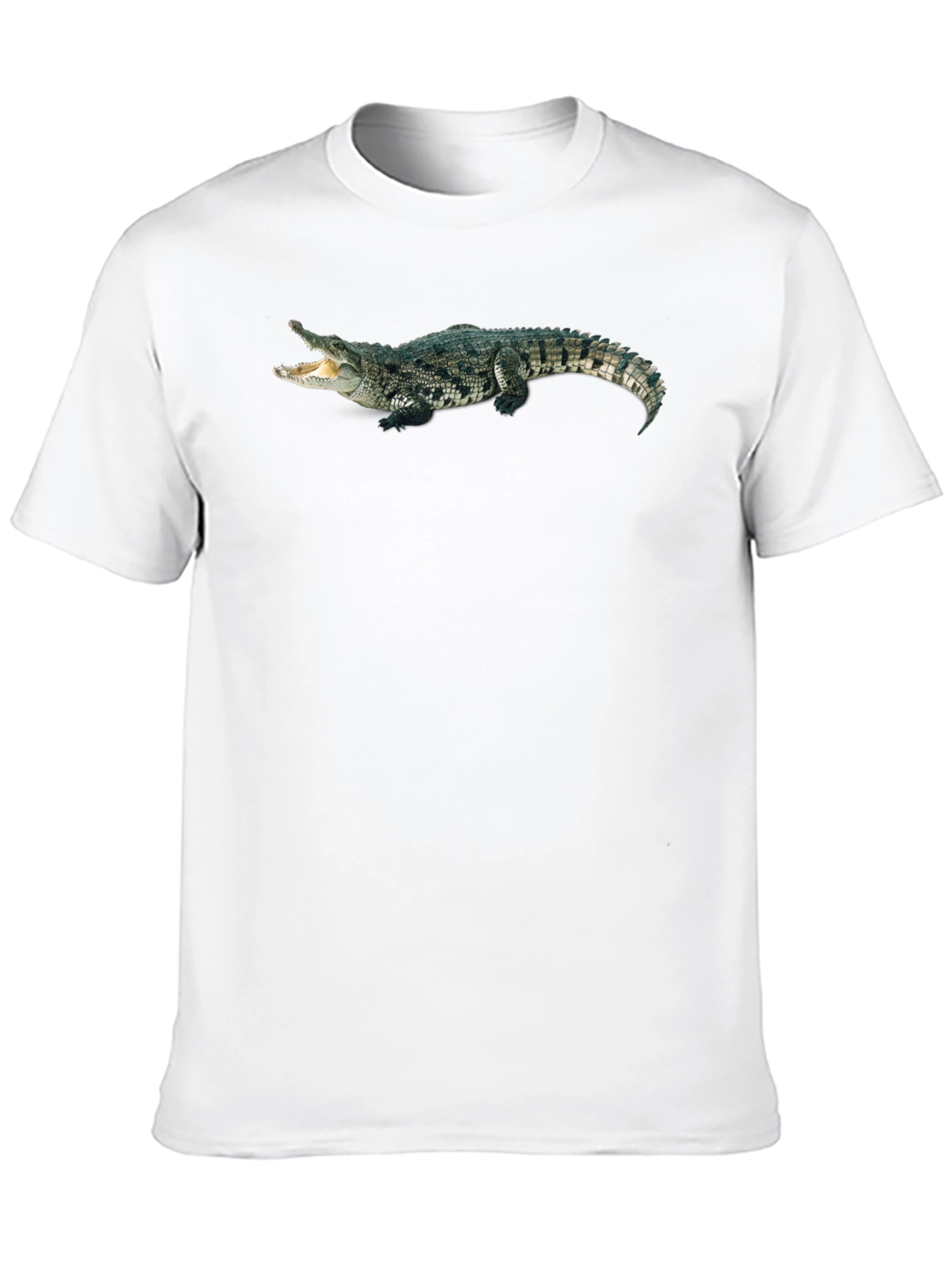 Mens Black T-Shirt with Crocodile Graphic