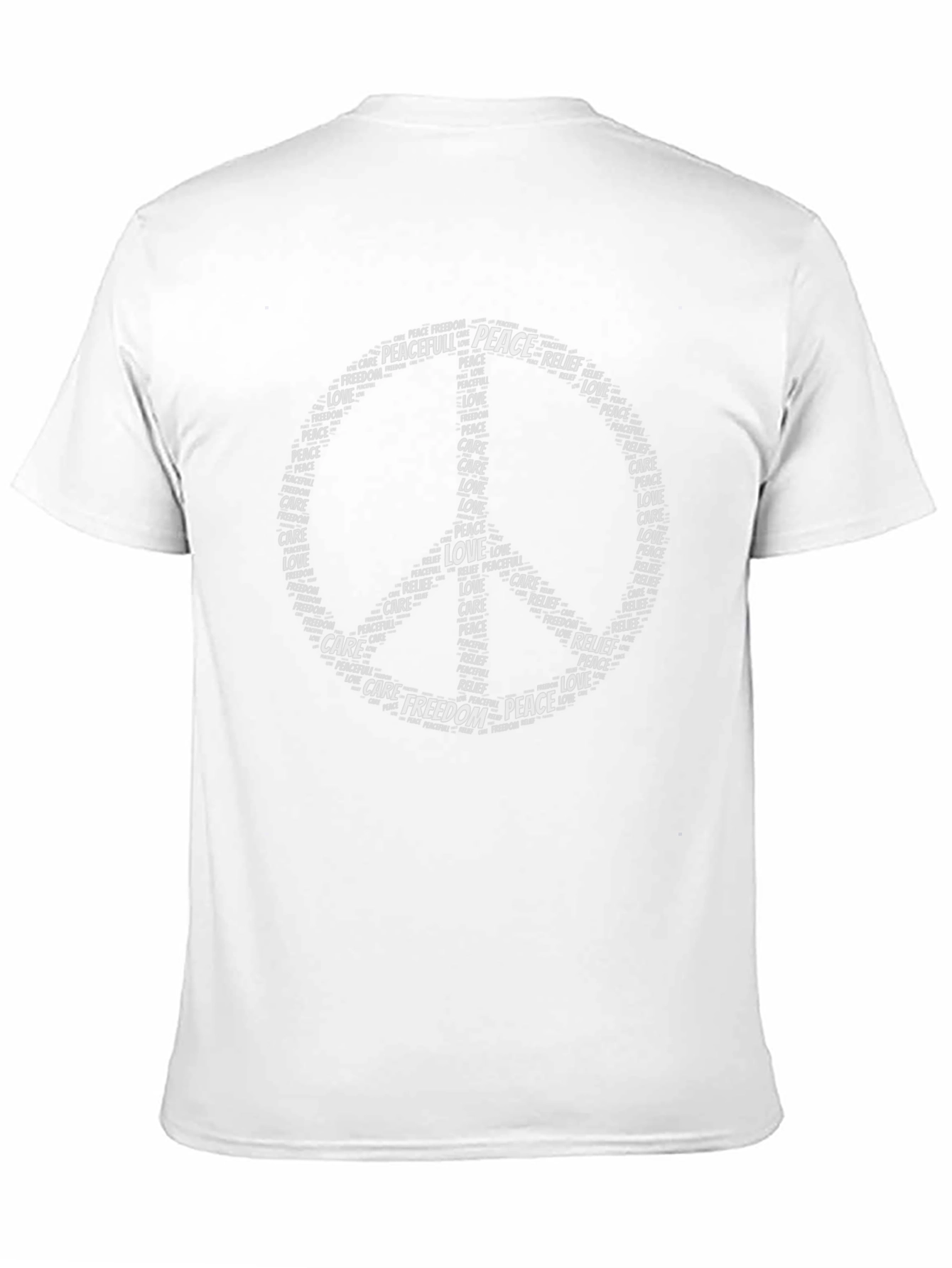Peace Symbol Word Art T-Shirt - Black