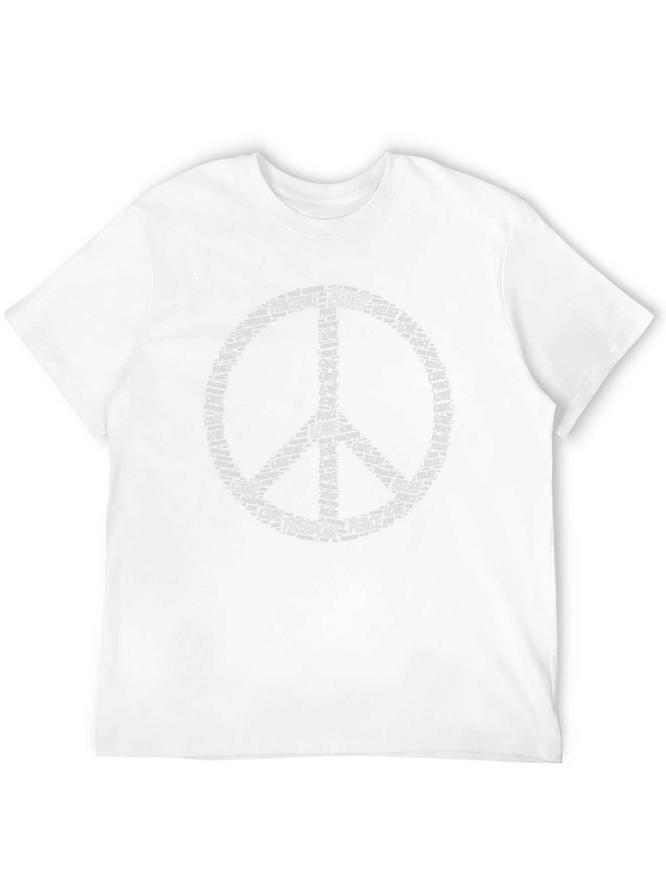Peace Symbol Word Art T-Shirt - Black