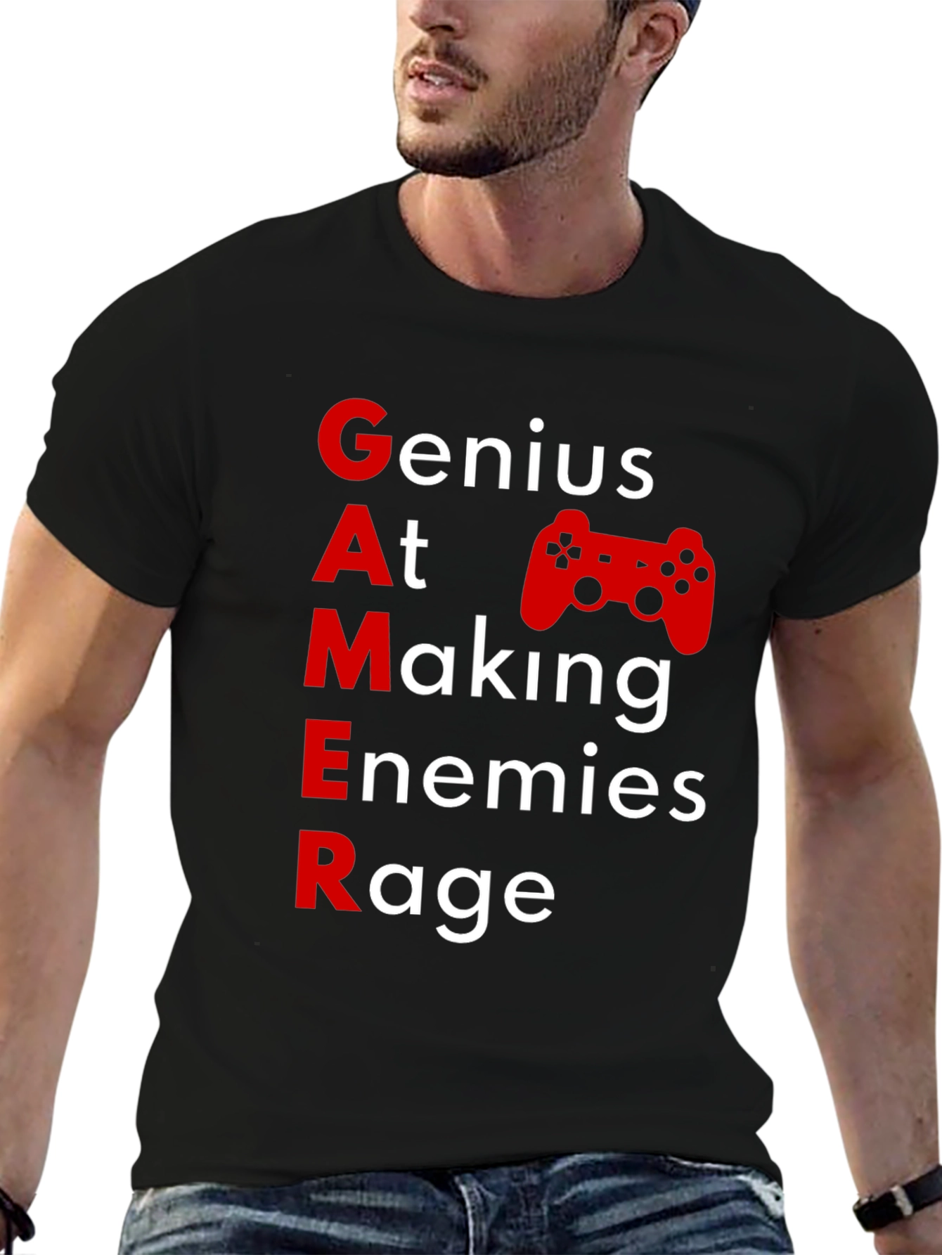 Gamer Graphic T-Shirt - Genius At Making Enemies Rage