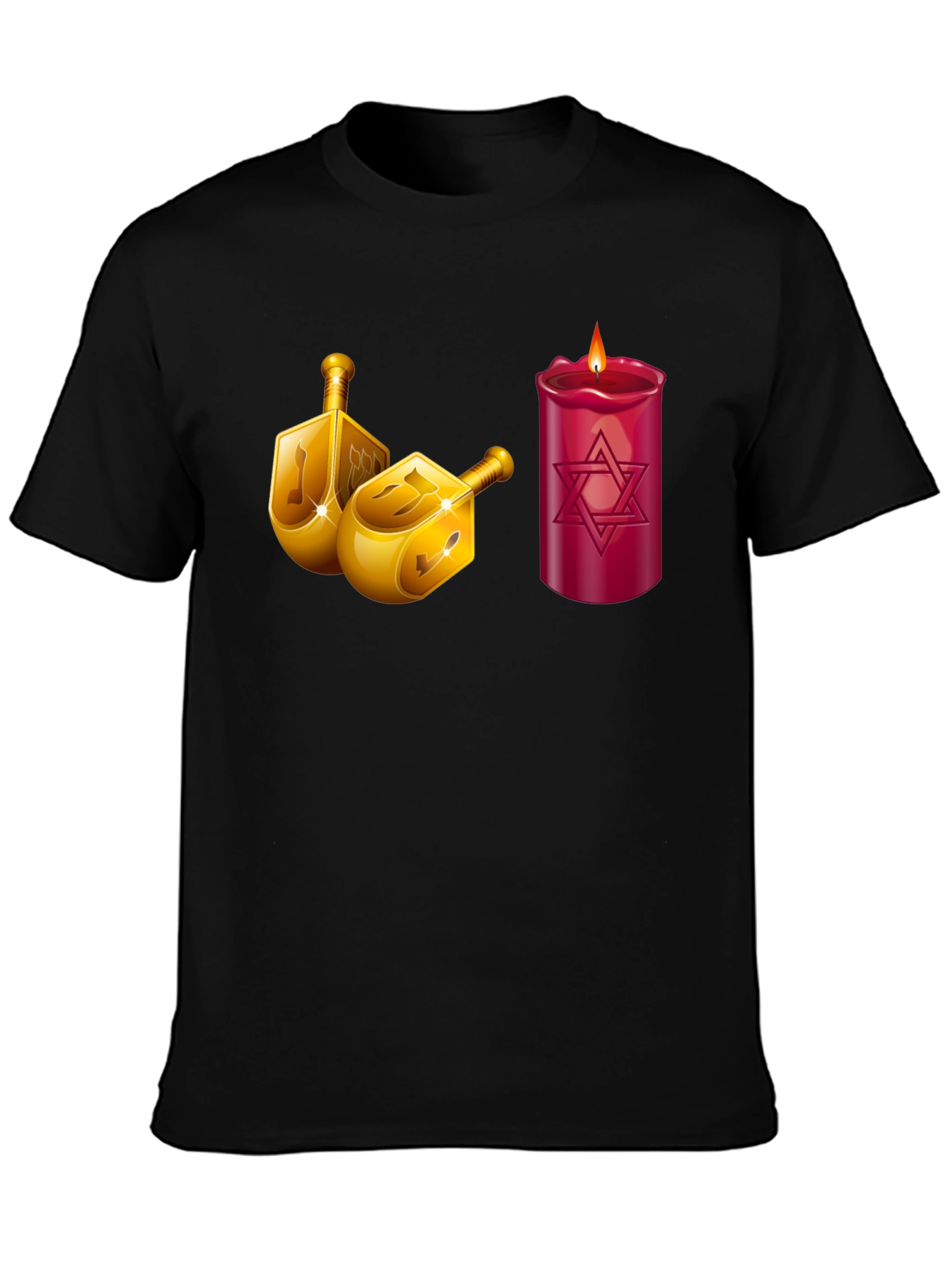 Hanukkah Dreidel & Star of David Candle T-Shirt