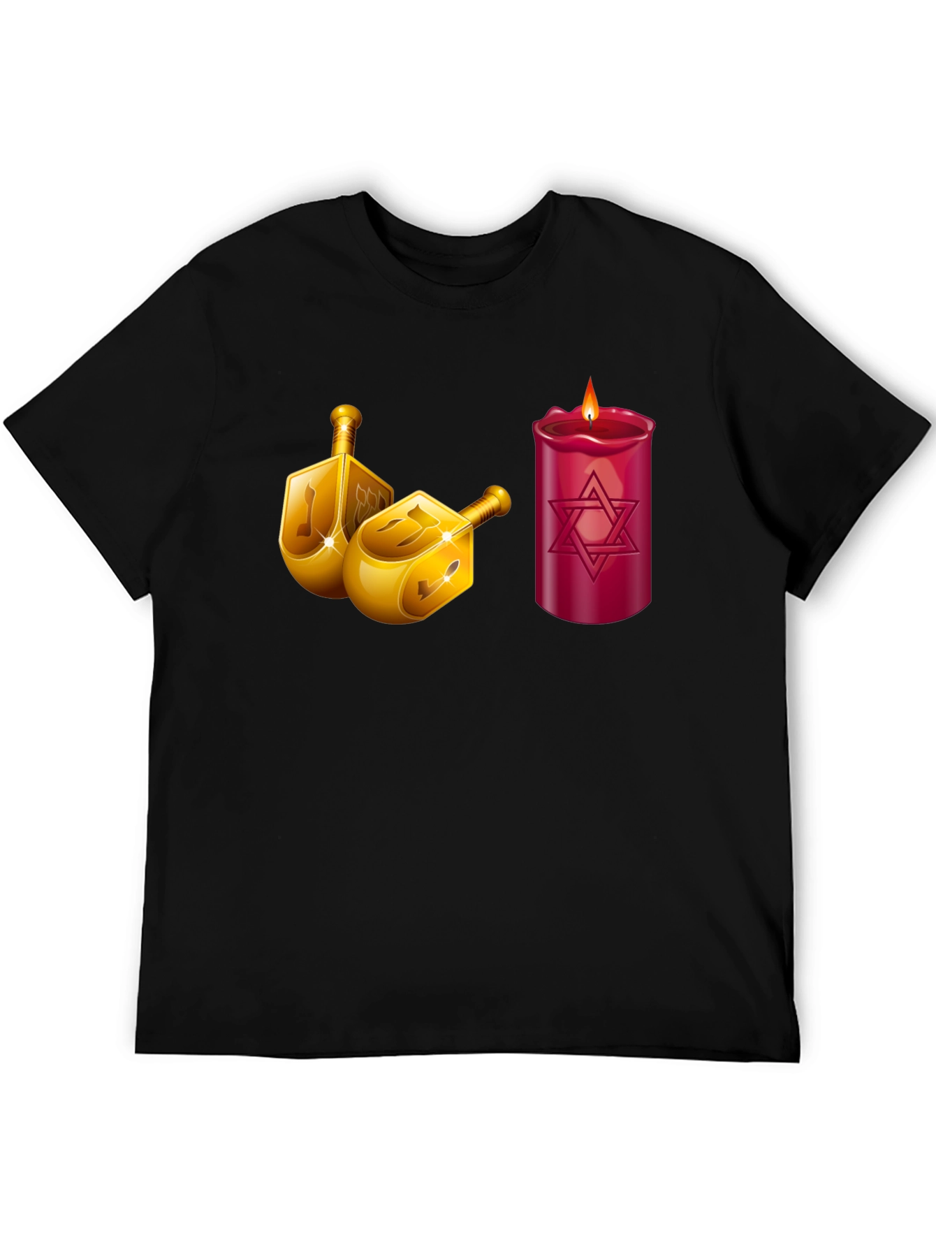 Hanukkah Dreidel & Star of David Candle T-Shirt