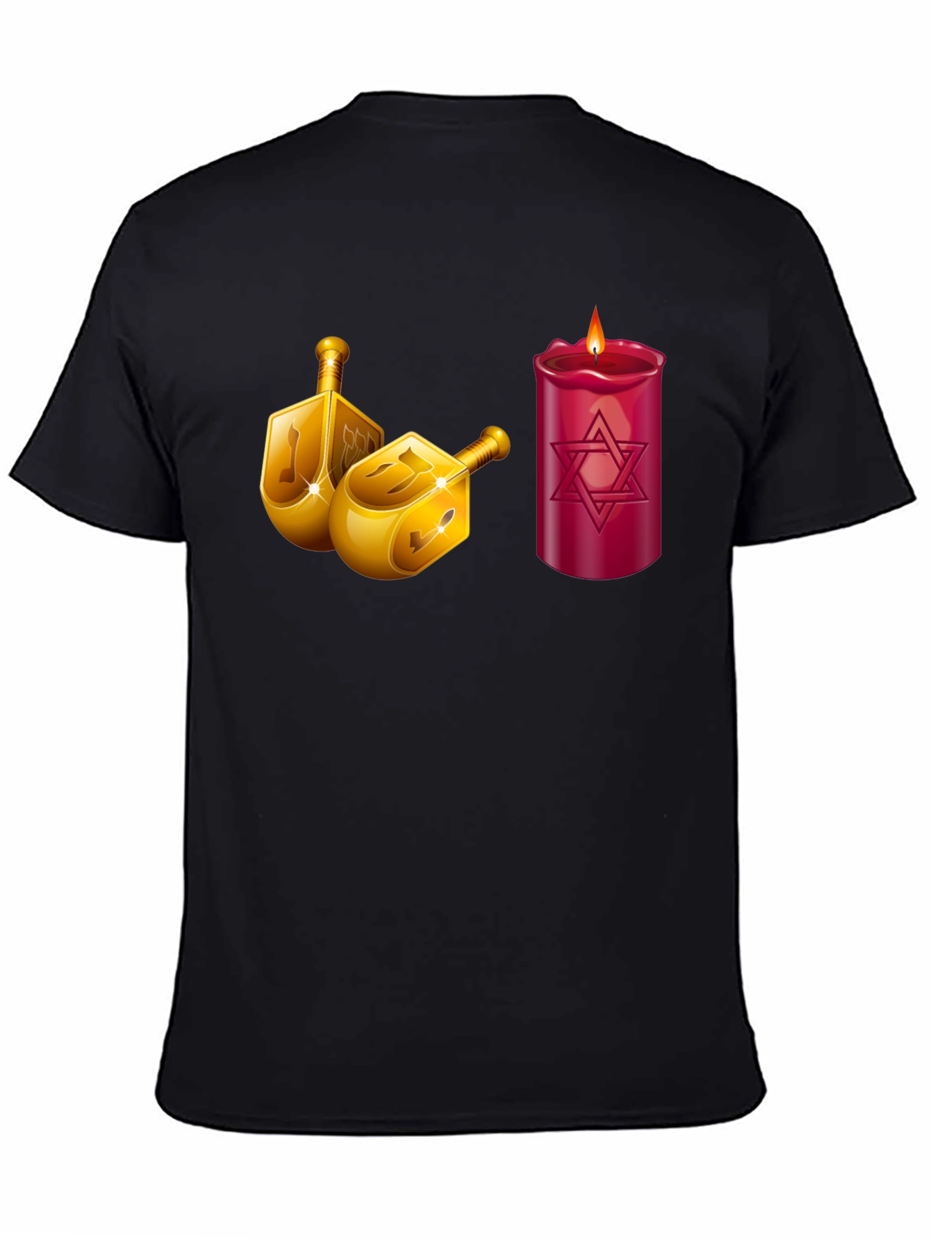 Hanukkah Dreidel & Star of David Candle T-Shirt