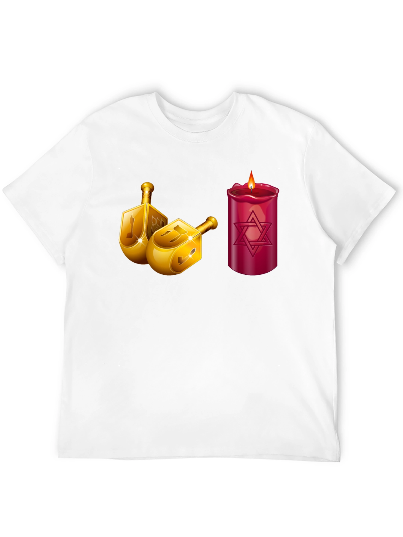 Hanukkah Dreidel & Star of David Candle T-Shirt