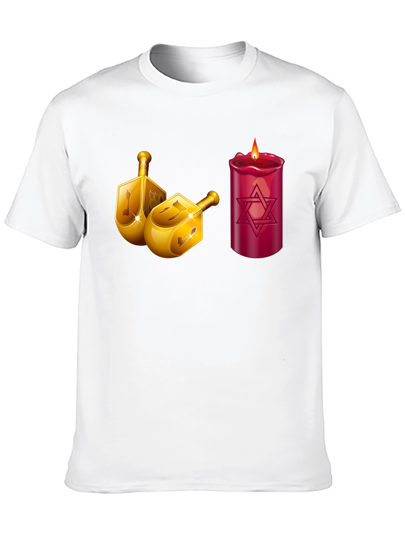 Hanukkah Dreidel & Star of David Candle T-Shirt