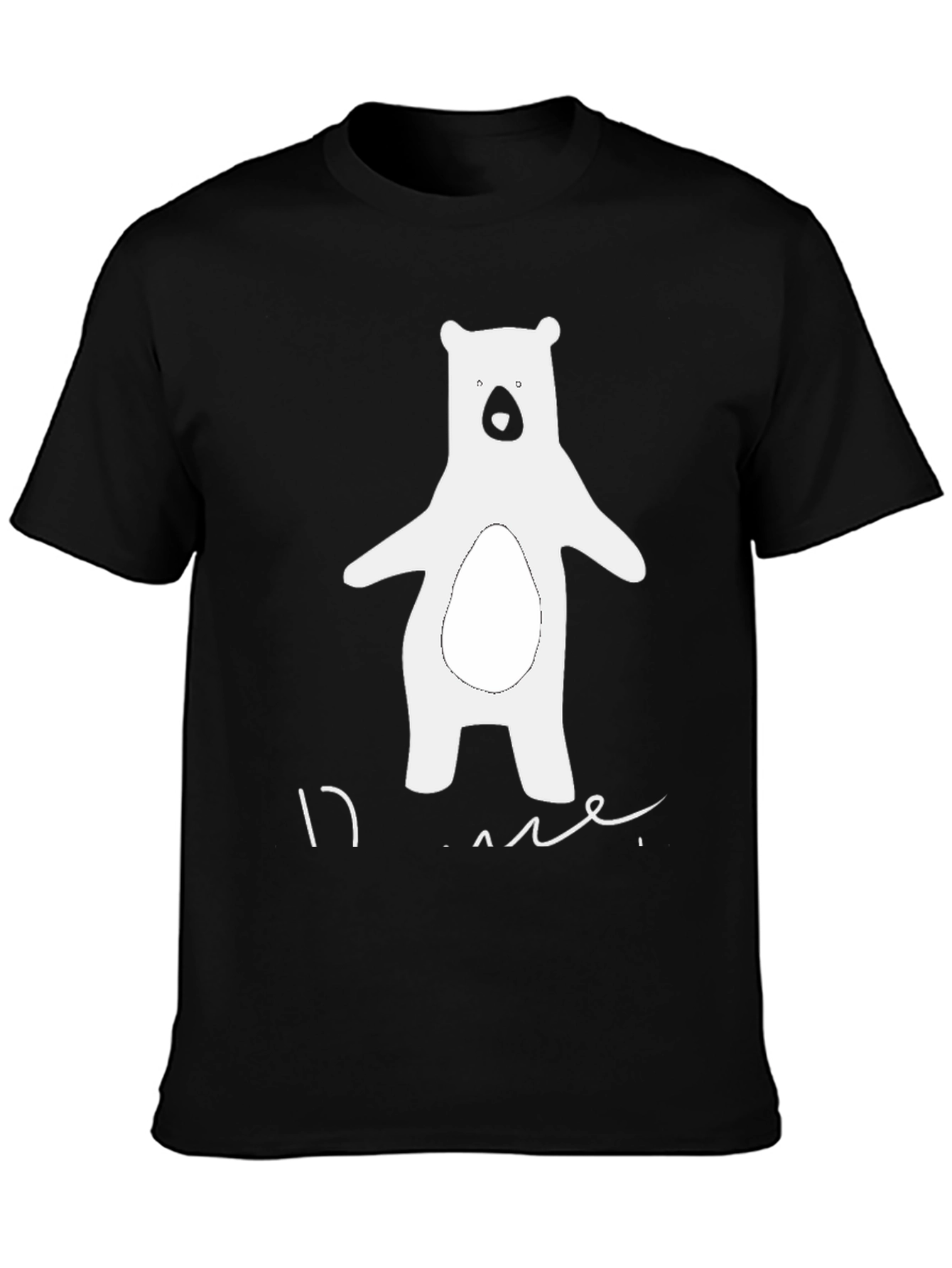 Bear Graphic Black T-Shirt - Casual Style