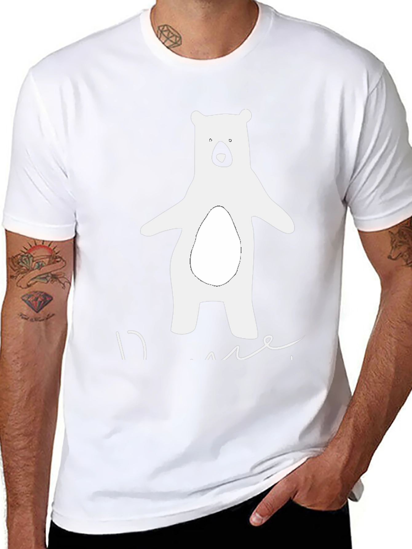 Bear Graphic Black T-Shirt - Casual Style