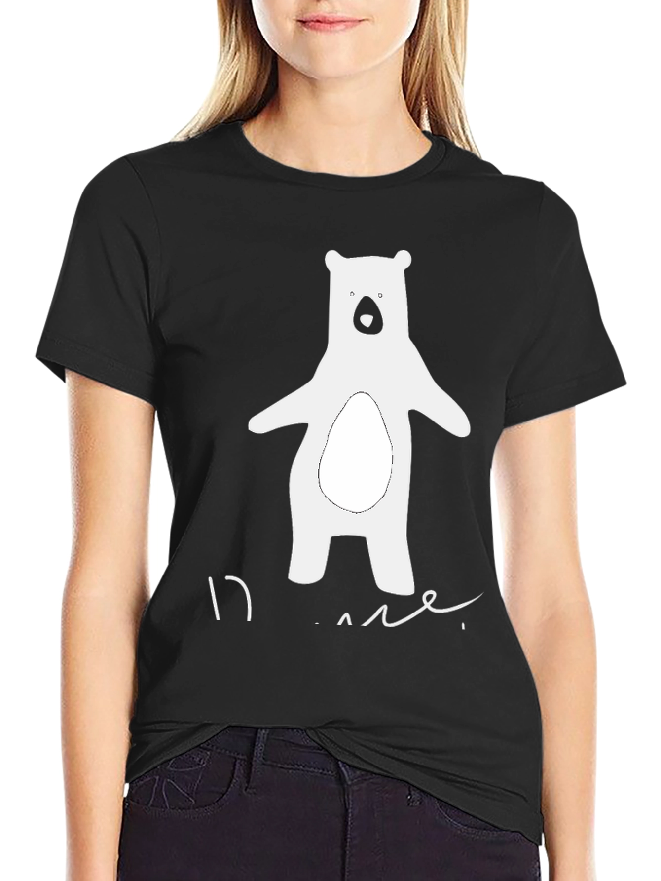 Bear Graphic Black T-Shirt - Casual Style