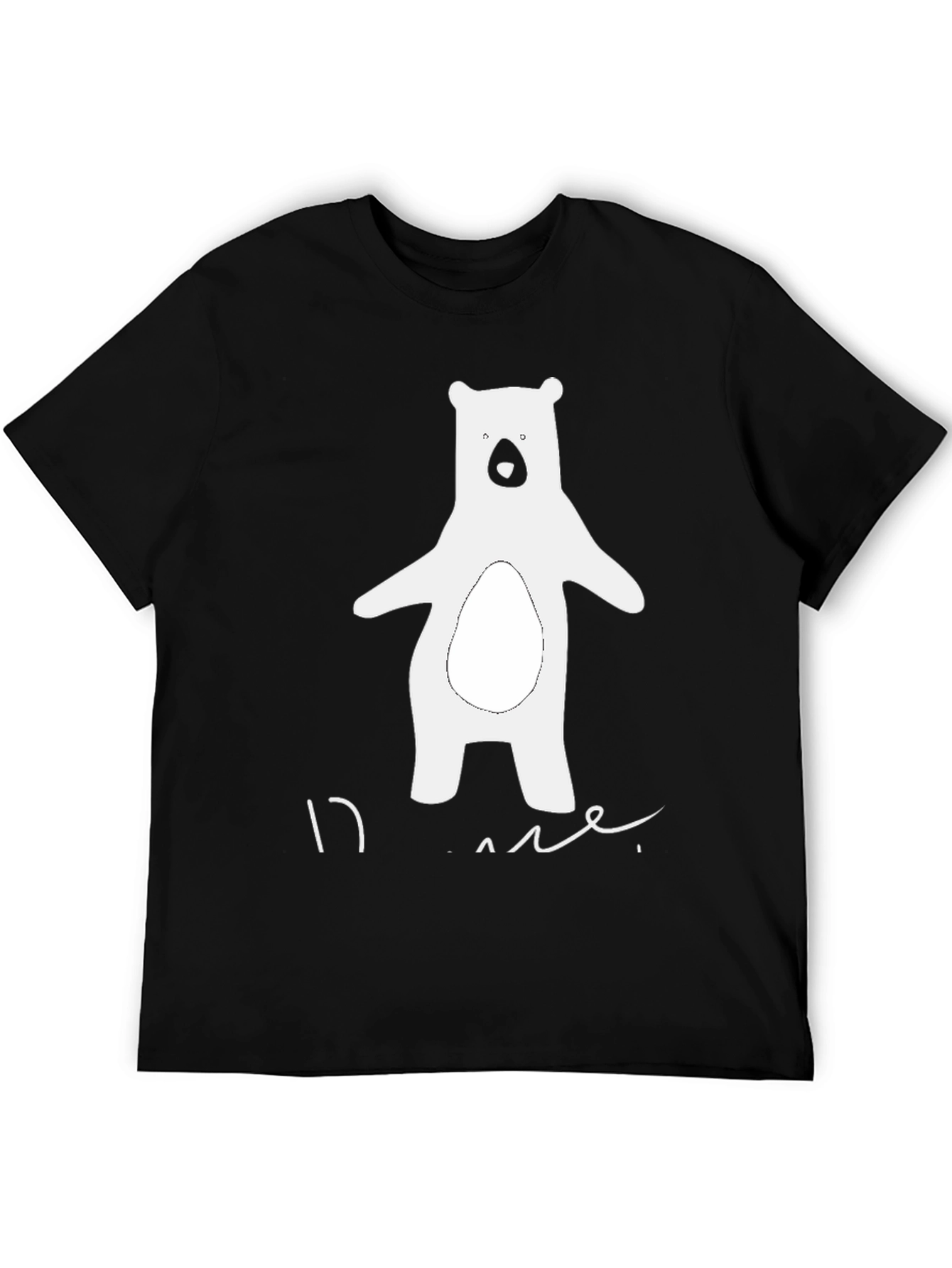 Bear Graphic Black T-Shirt - Casual Style