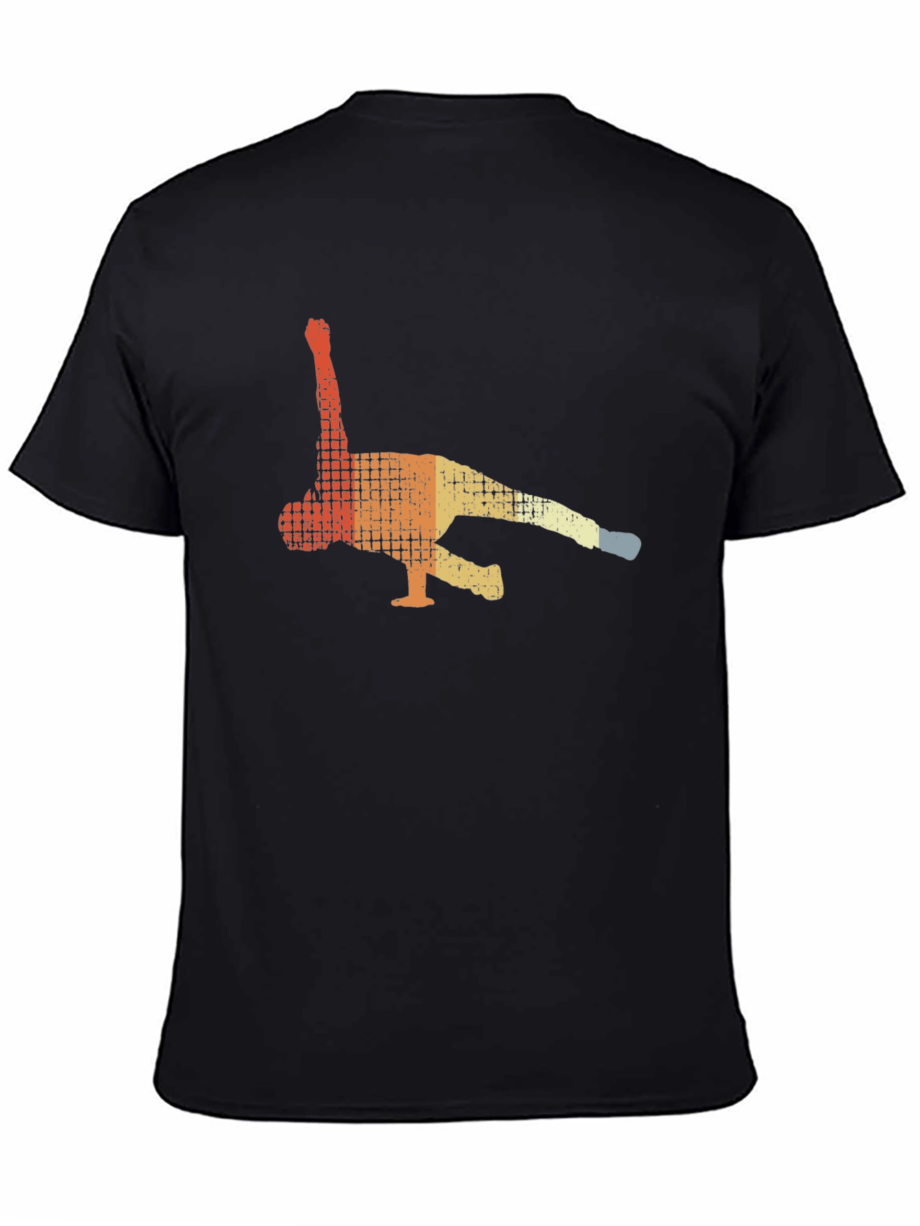 Retro Breakdancer Graphic Tee - Black Cotton T-Shirt