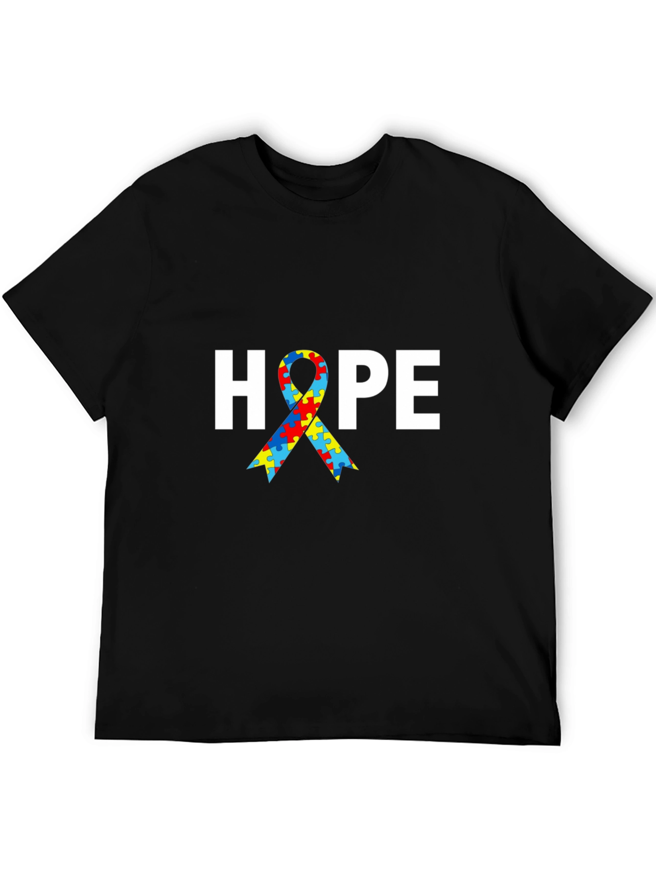 Autism Awareness HOPE Puzzle Ribbon T-Shirt