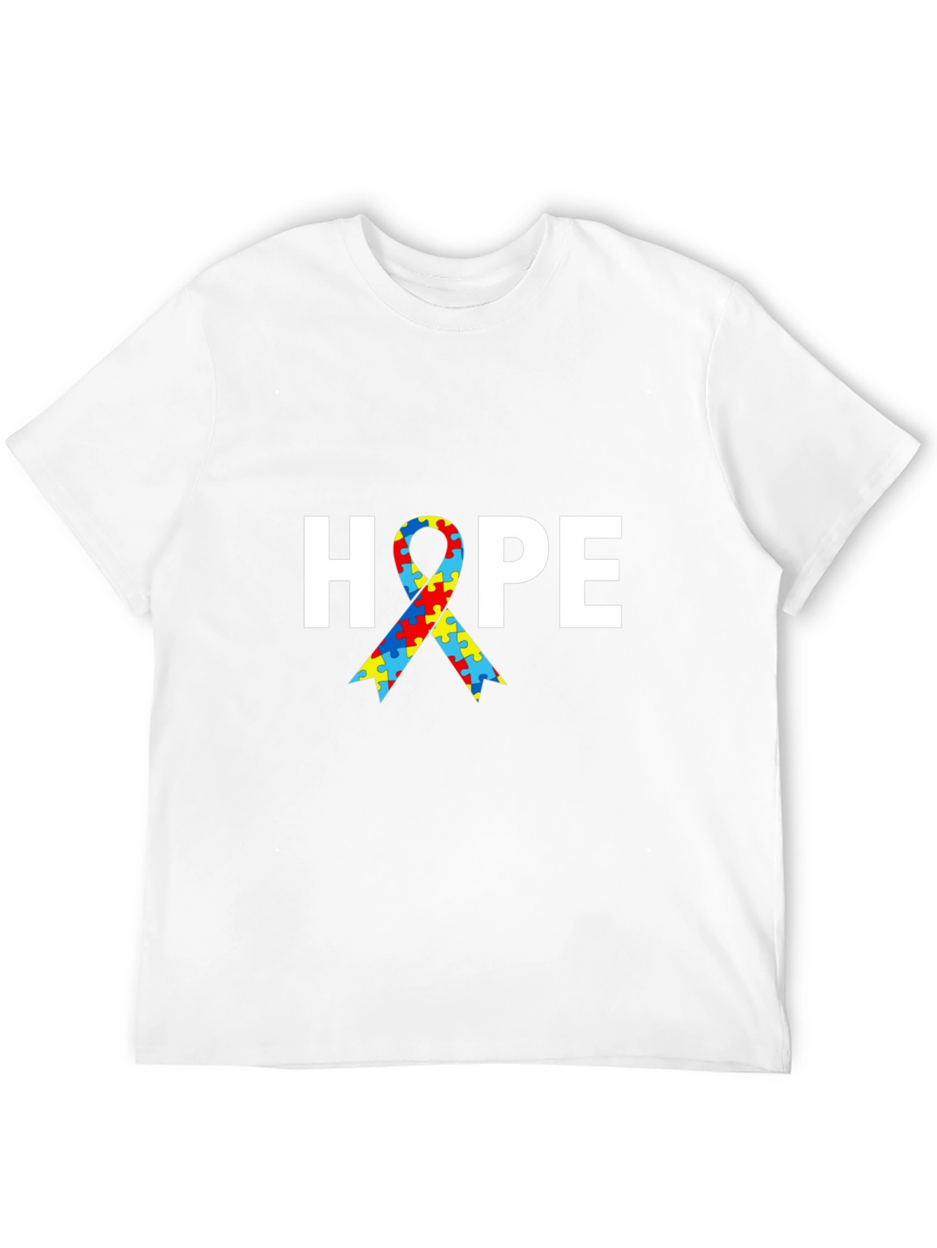 Autism Awareness HOPE Puzzle Ribbon T-Shirt