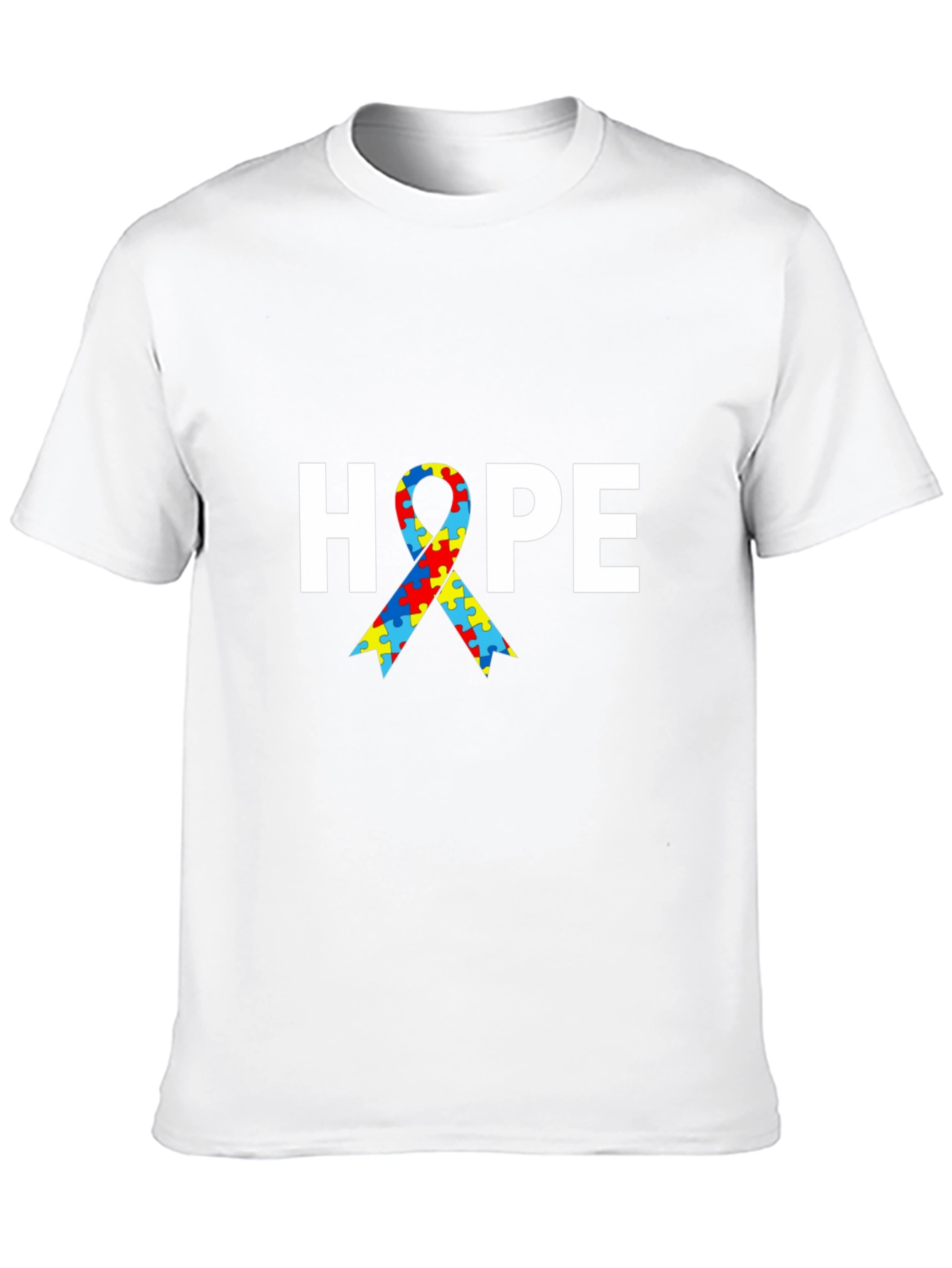 Autism Awareness HOPE Puzzle Ribbon T-Shirt