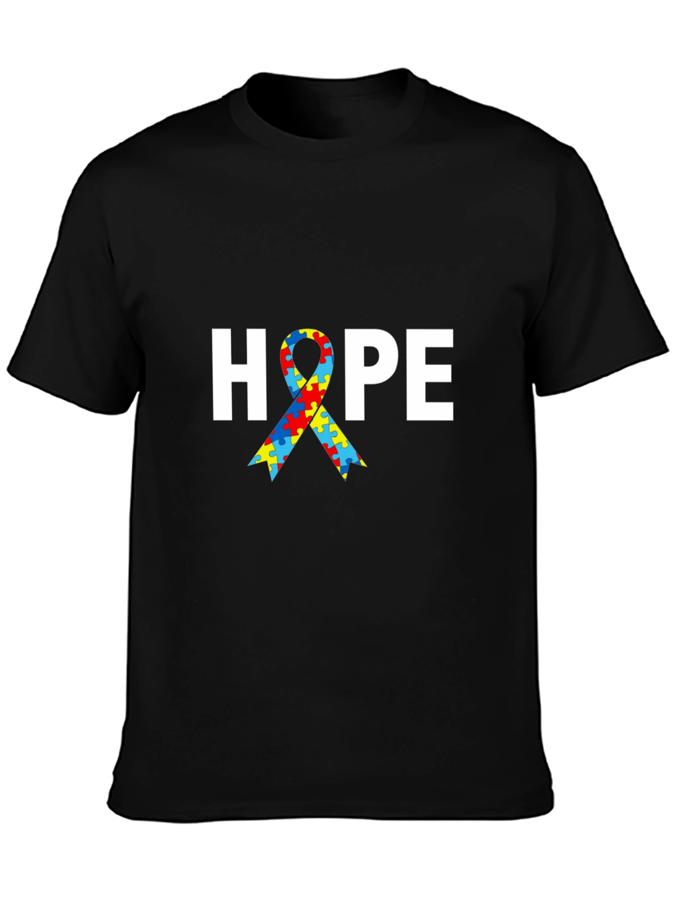 Autism Awareness HOPE Puzzle Ribbon T-Shirt