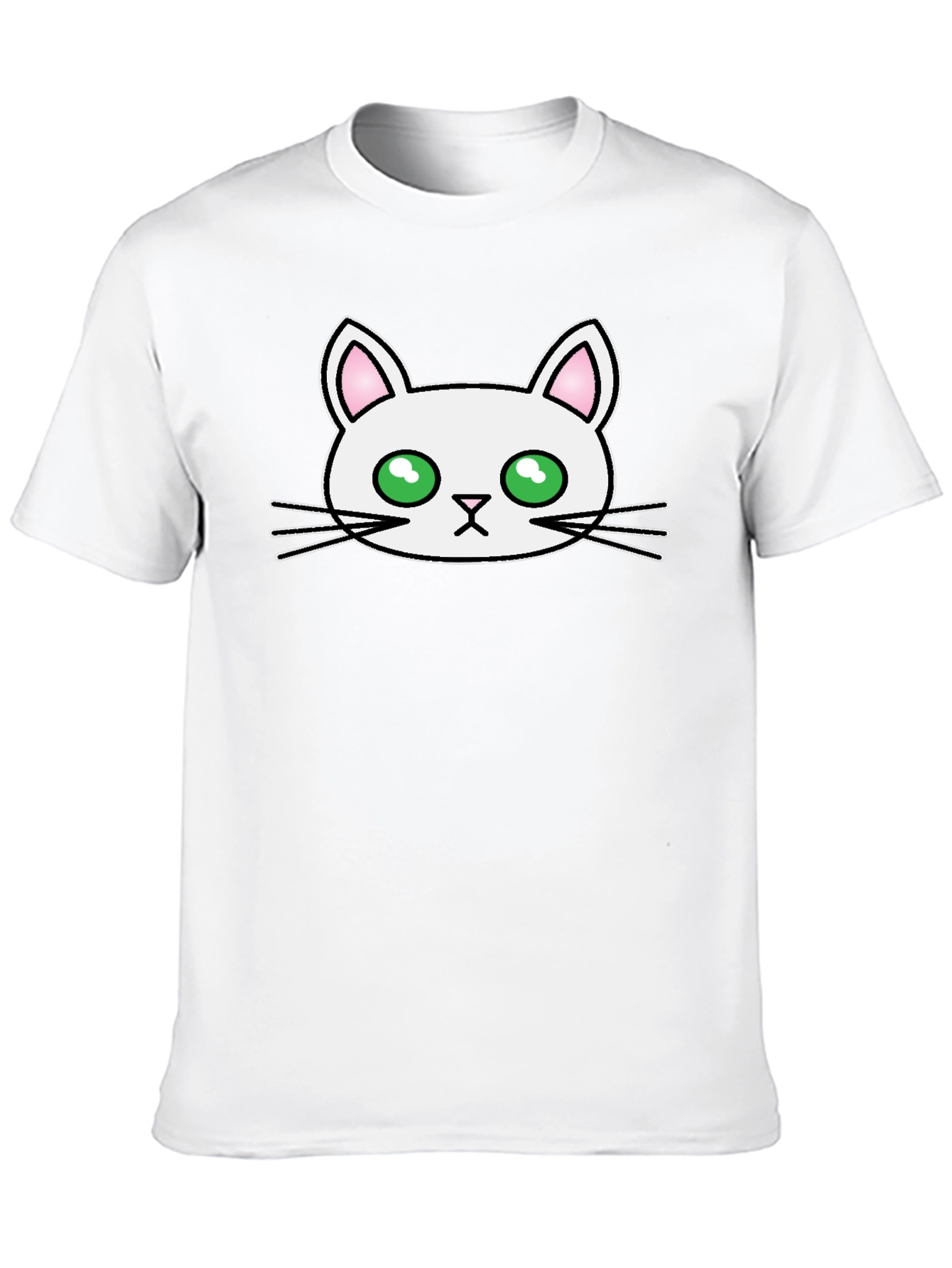 Cute Cat Graphic Tee - Mens Black T-Shirt