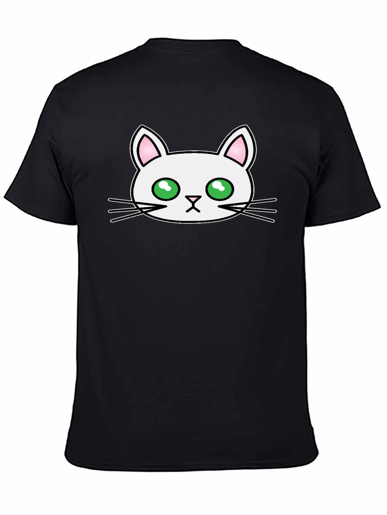 Cute Cat Graphic Tee - Mens Black T-Shirt