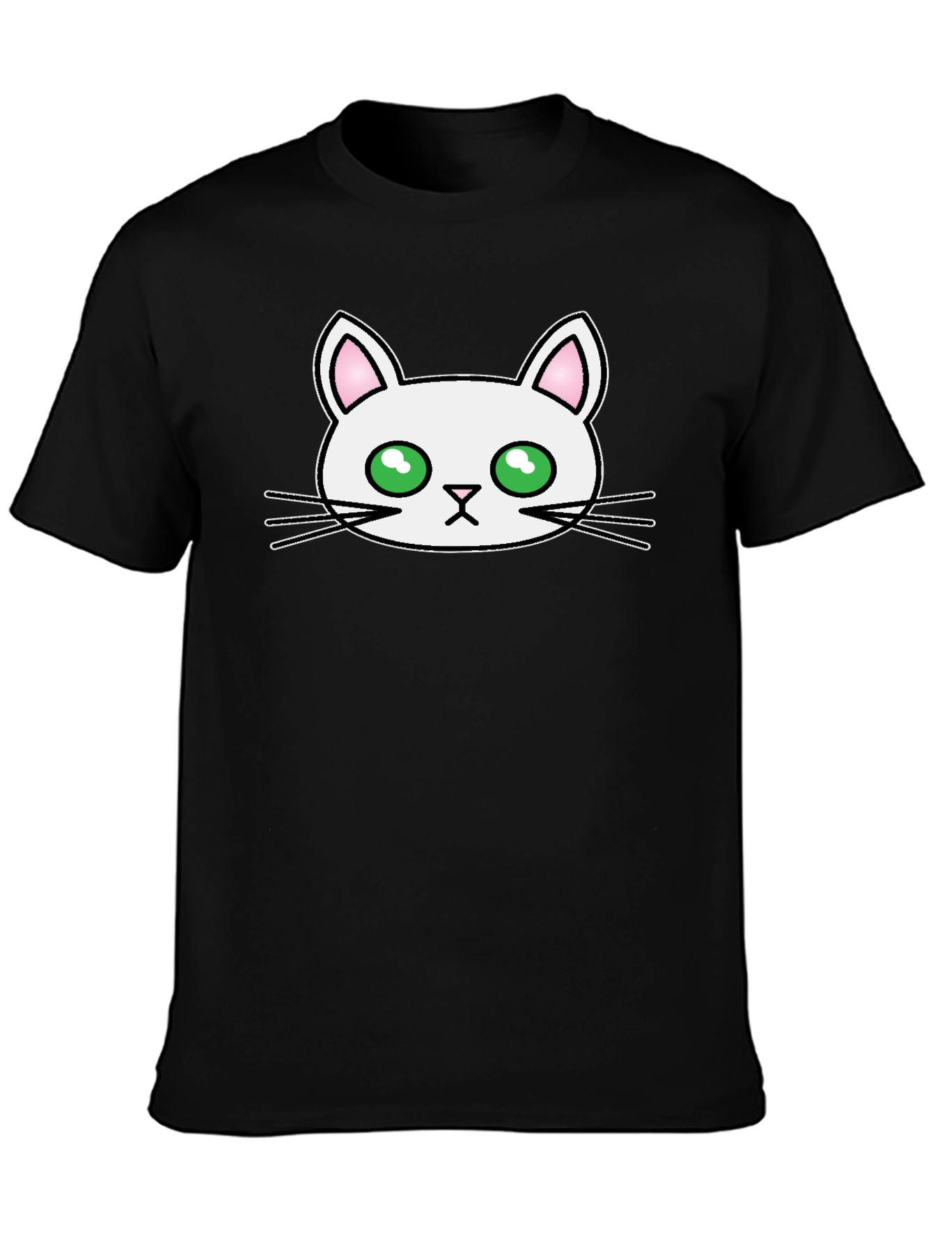 Cute Cat Graphic Tee - Mens Black T-Shirt