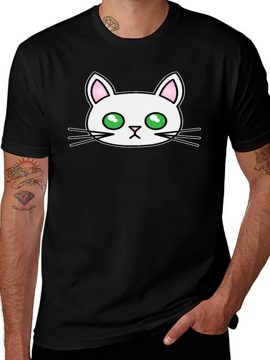 Cute Cat Graphic Tee - Mens Black T-Shirt