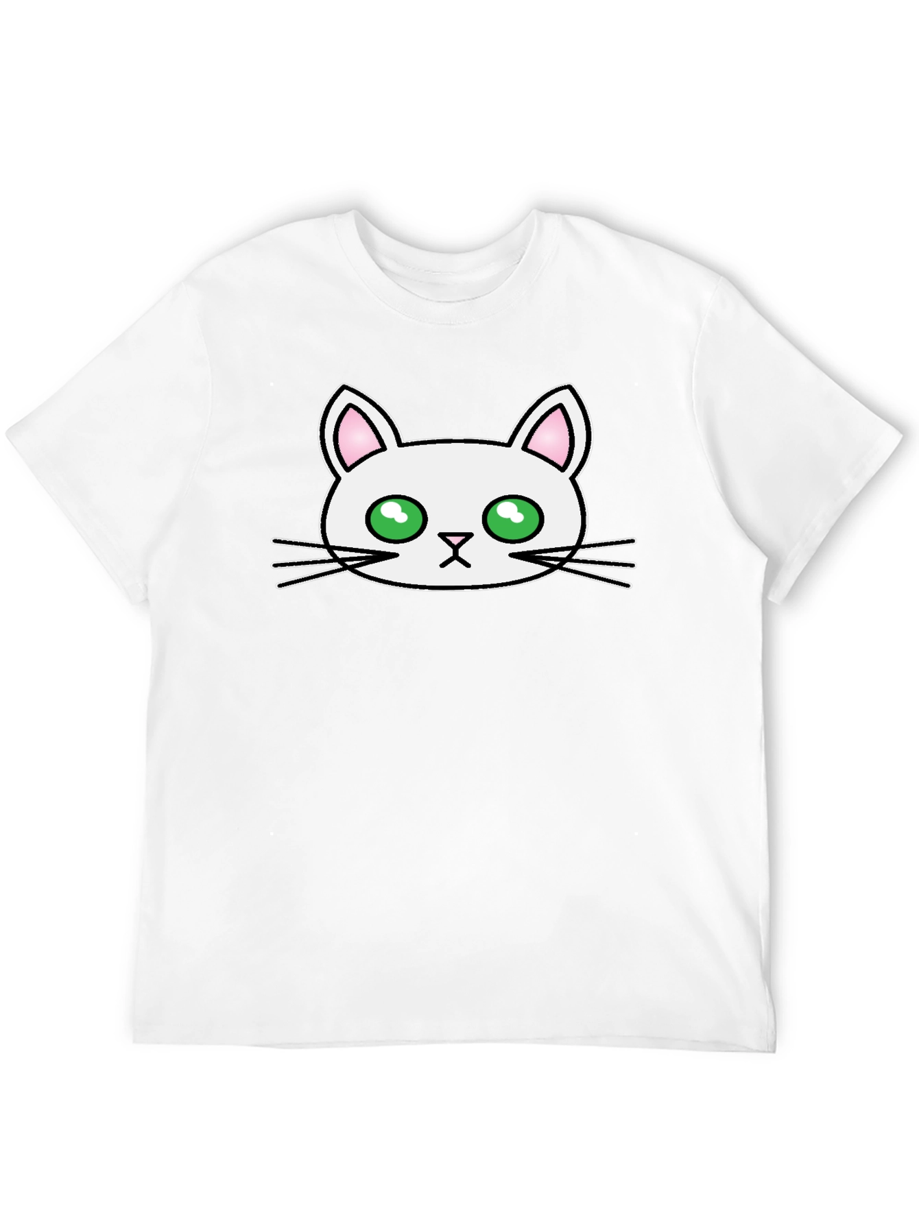 Cute Cat Graphic Tee - Mens Black T-Shirt