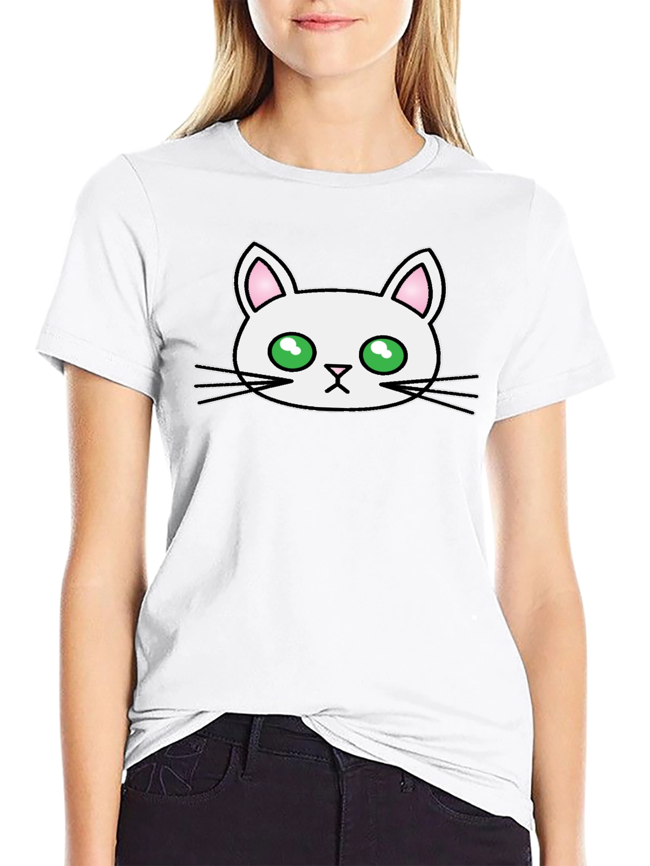 Cute Cat Graphic Tee - Mens Black T-Shirt