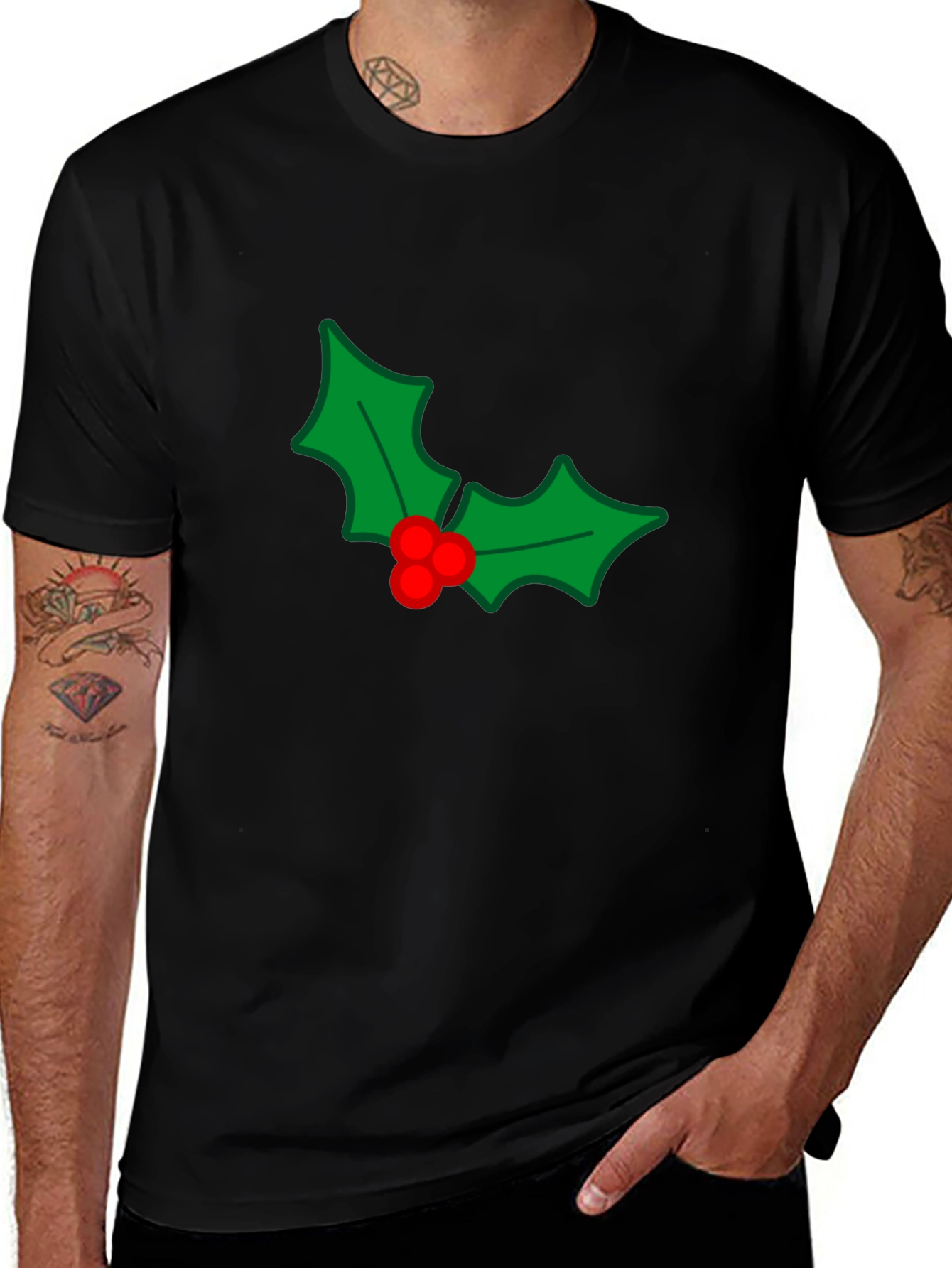 Holly Berry Graphic Tee - Festive Holiday Cheer