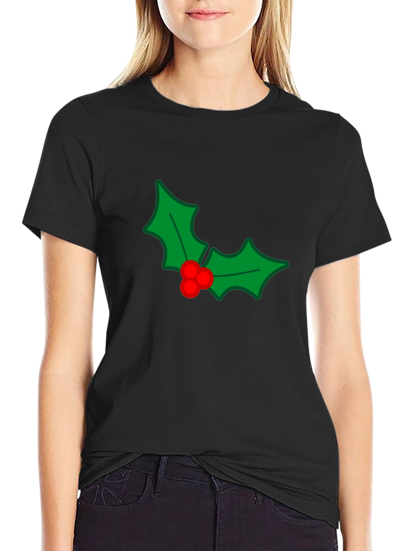 Holly Berry Graphic Tee - Festive Holiday Cheer