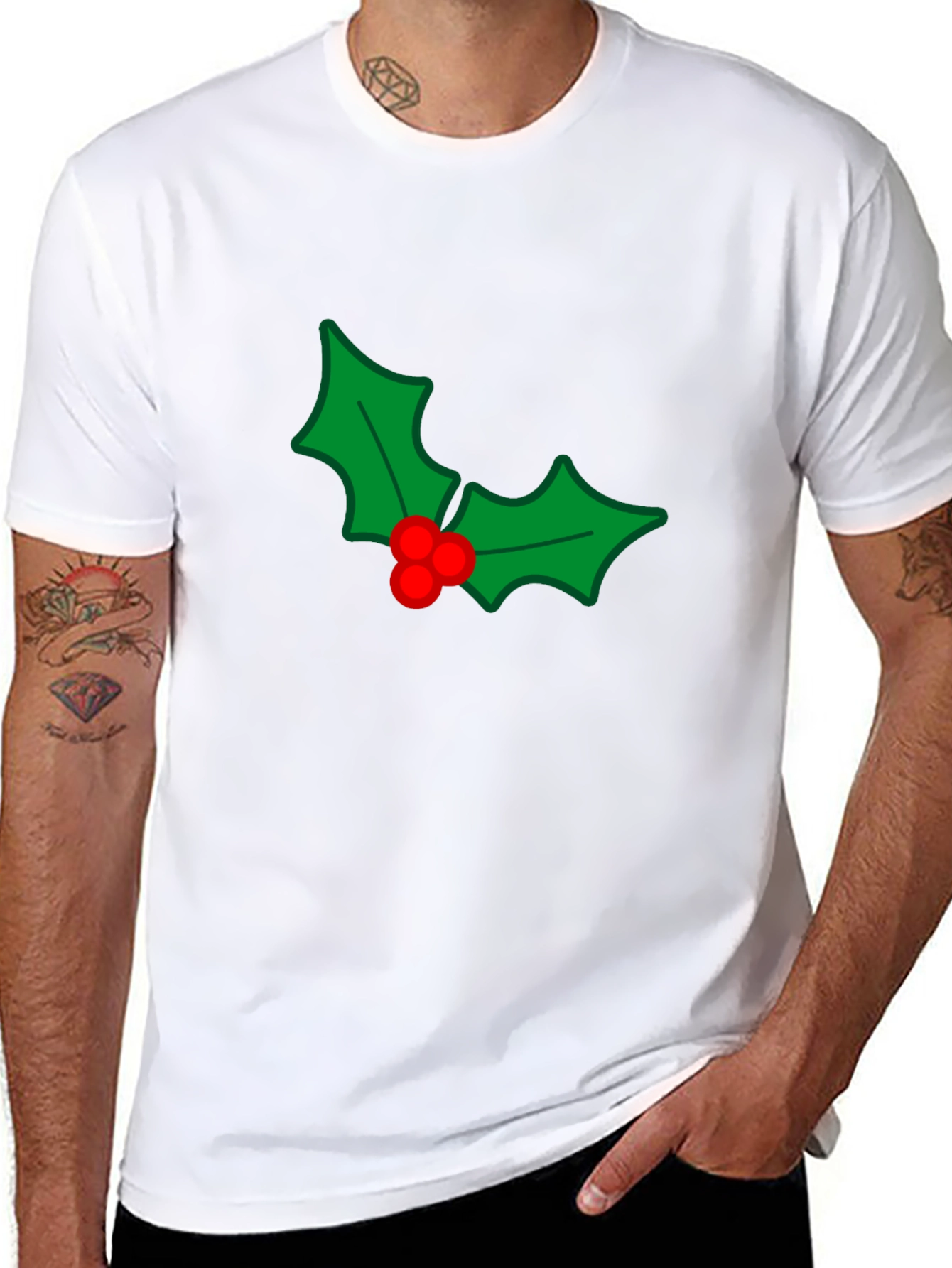 Holly Berry Graphic Tee - Festive Holiday Cheer