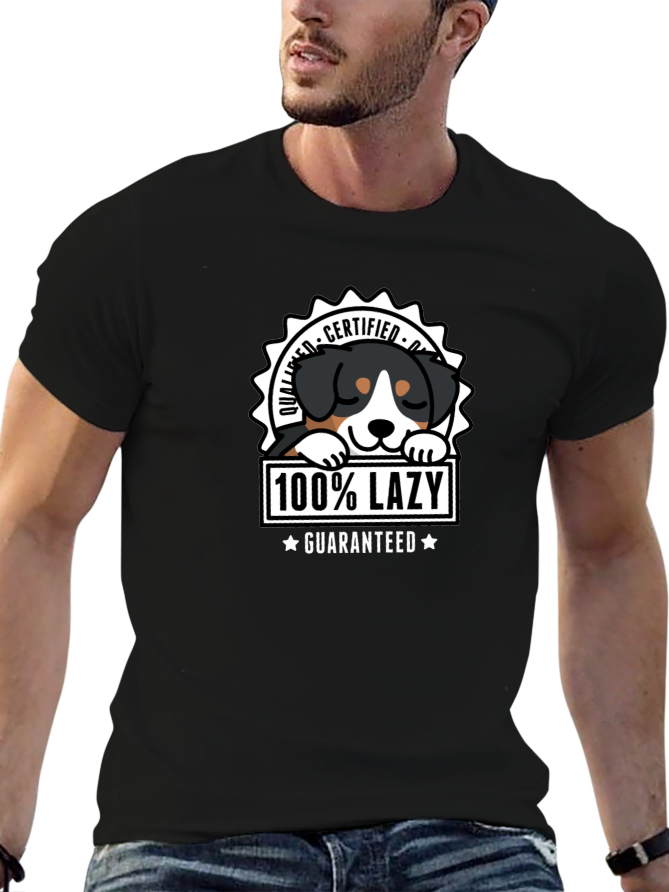 100% Lazy Dog Graphic T-Shirt - Certified Quality