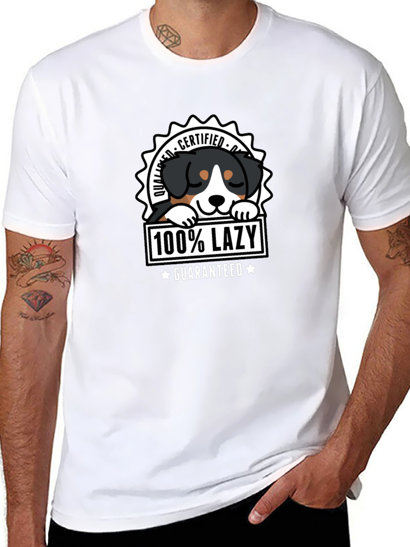 100% Lazy Dog Graphic T-Shirt - Certified Quality