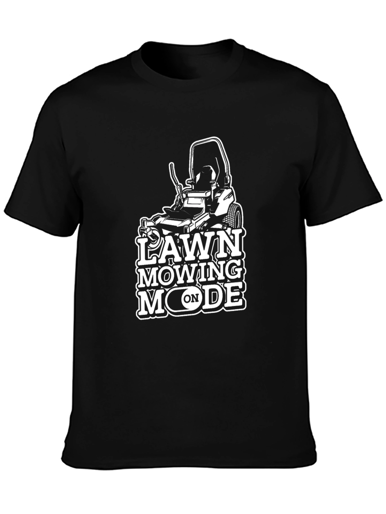 Lawn Mowing Mode On Graphic T-Shirt - Black