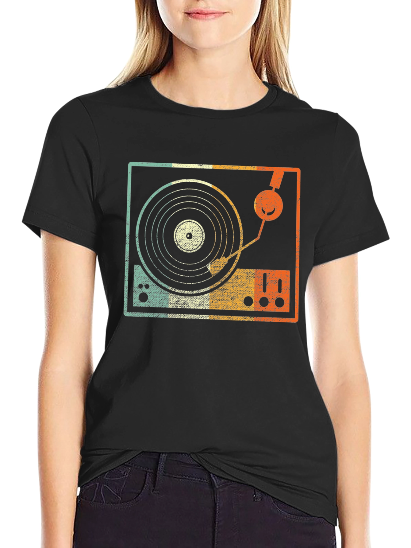 Retro Turntable Graphic Tee - DJ Music Lover T-Shirt