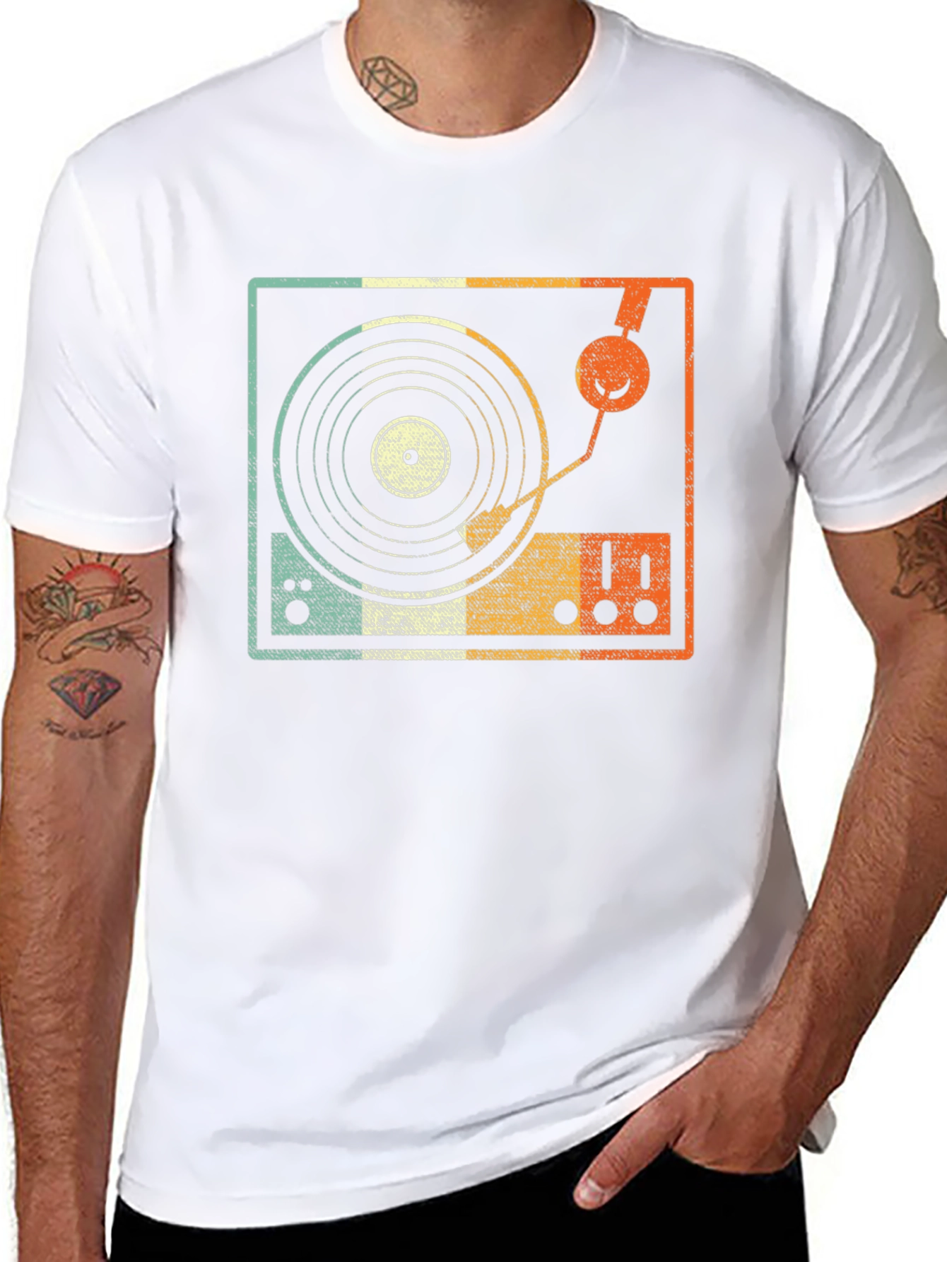Retro Turntable Graphic Tee - DJ Music Lover T-Shirt