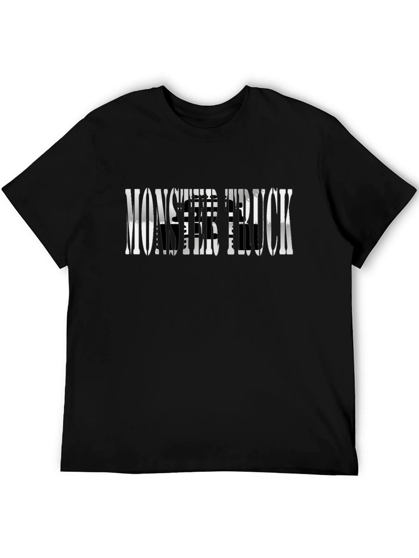Monster Truck Graphic Print Black T-Shirt
