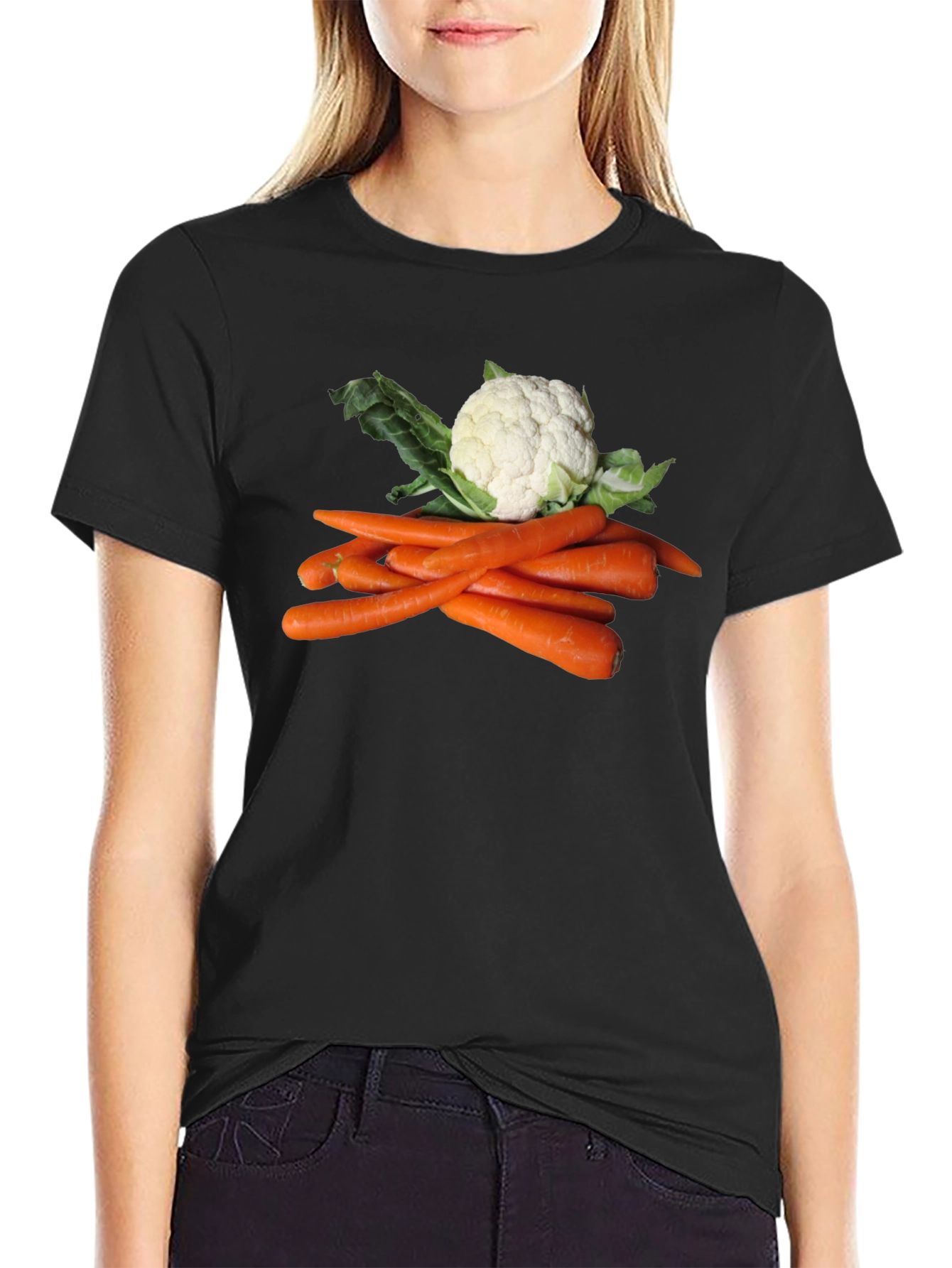 Veggie T-Shirt: Carrots and Cauliflower Graphic Tee
