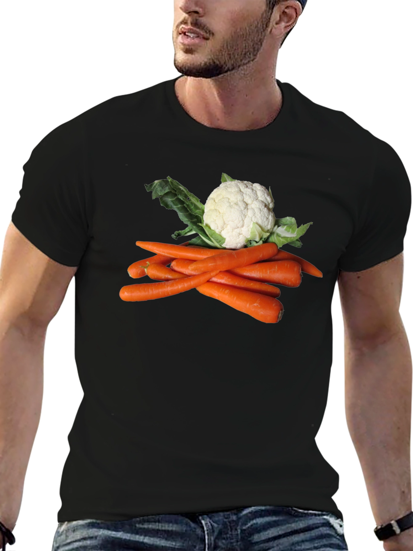 Veggie T-Shirt: Carrots and Cauliflower Graphic Tee