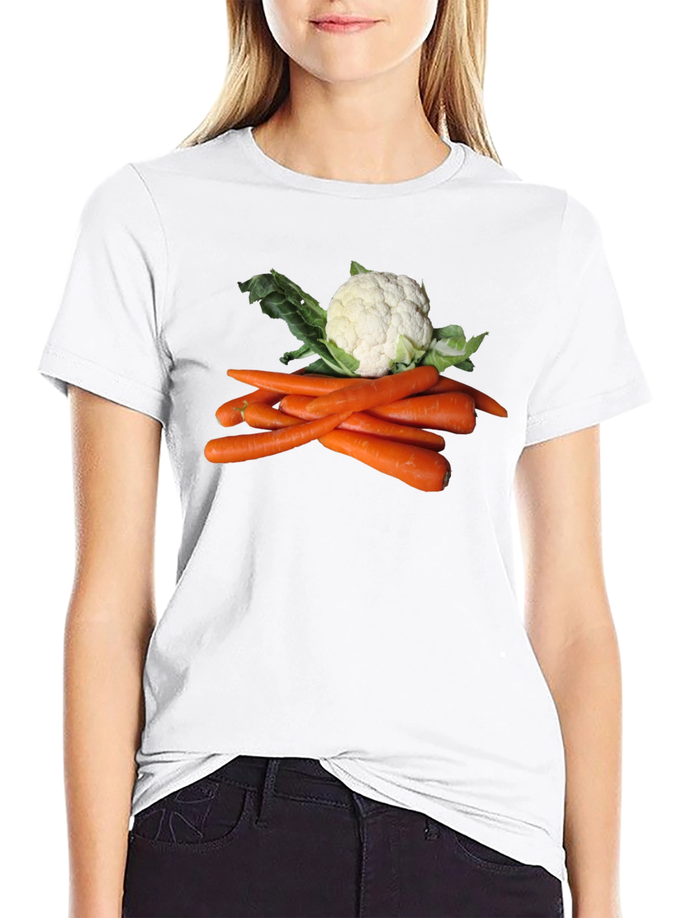 Veggie T-Shirt: Carrots and Cauliflower Graphic Tee