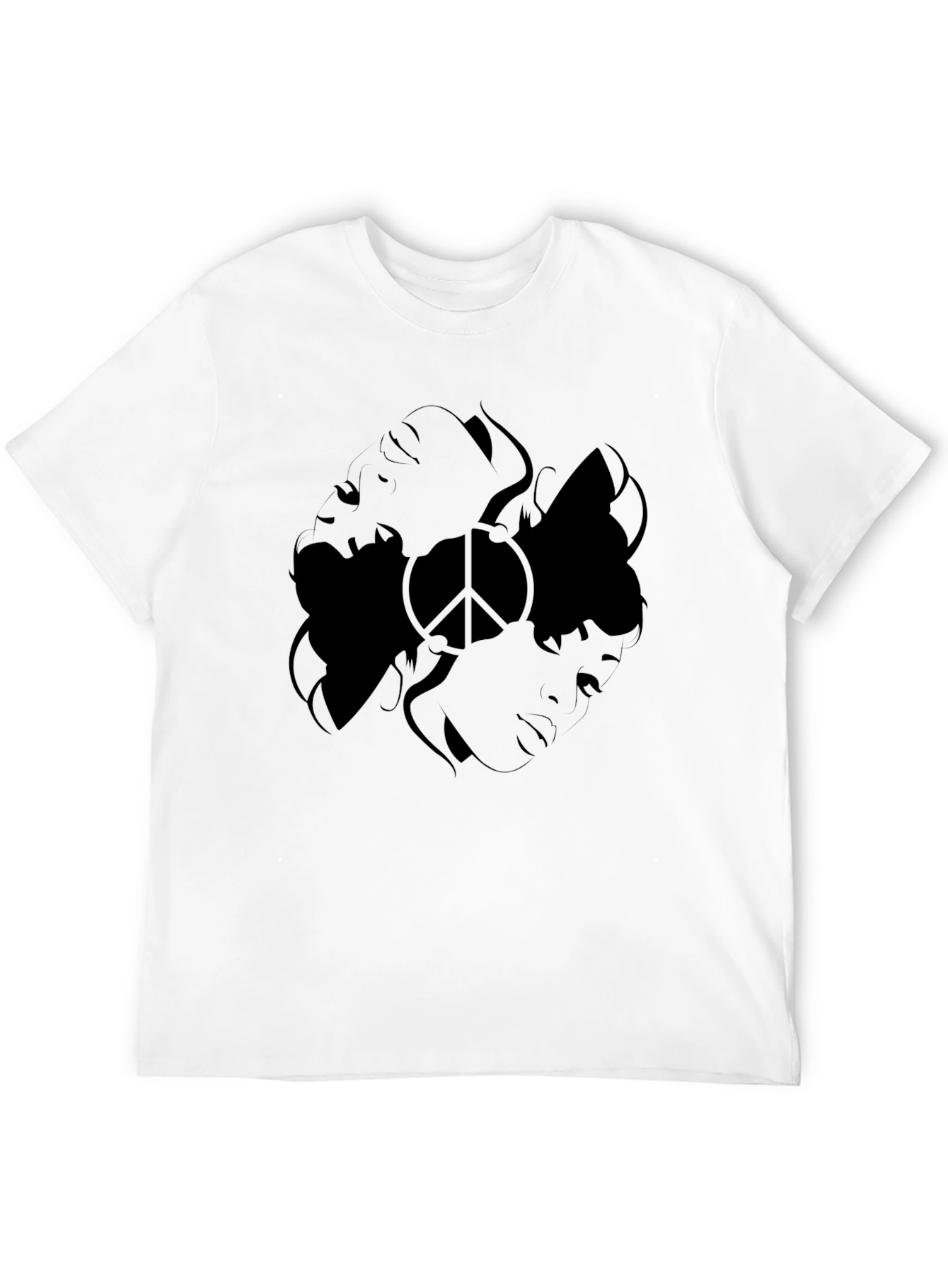 Black Graphic Tee - Peace Sign Design