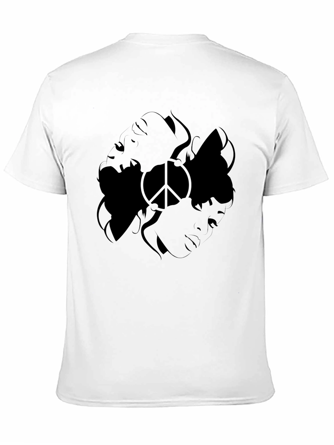 Black Graphic Tee - Peace Sign Design