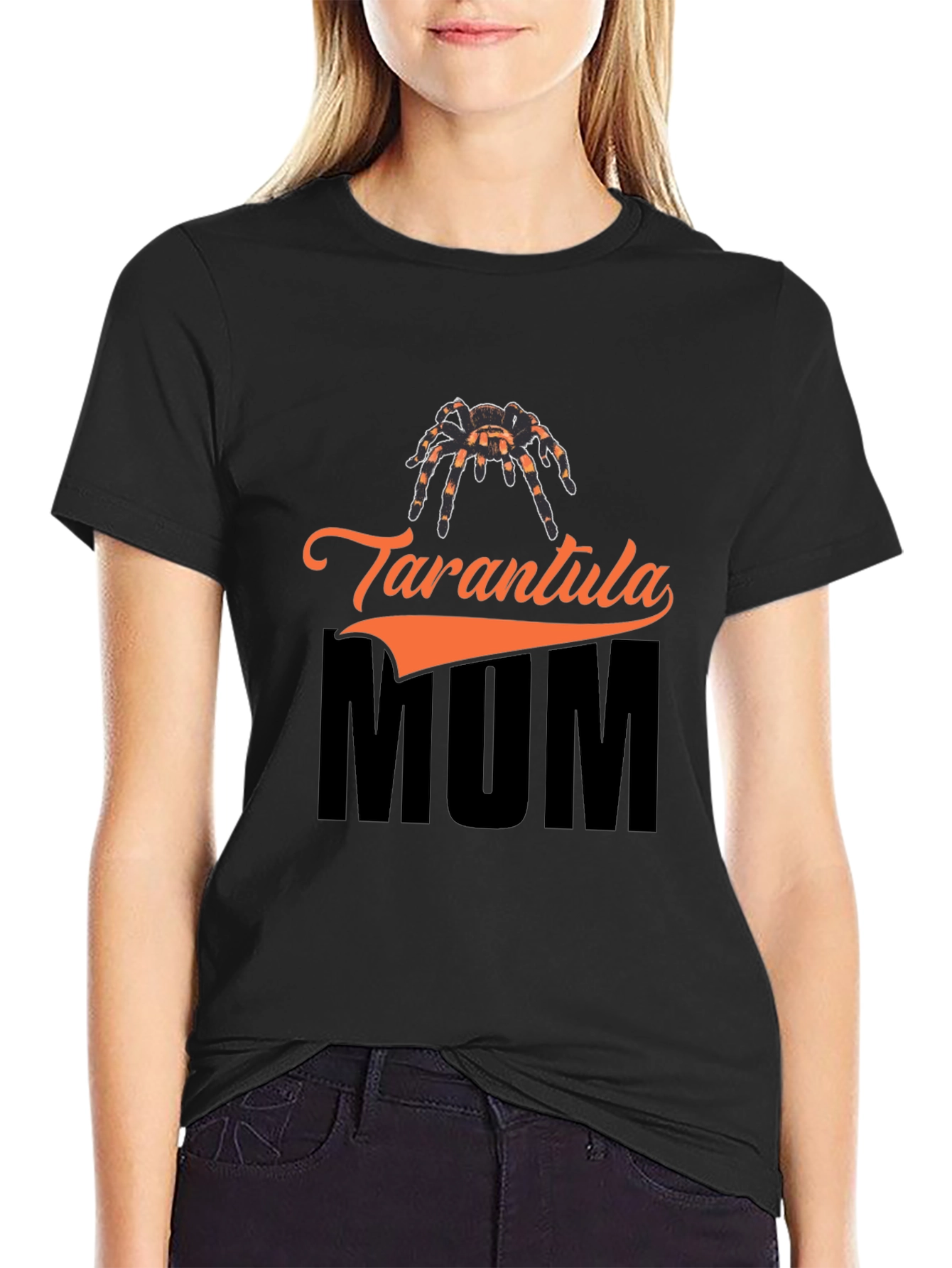 Tarantula Mum Graphic T-Shirt - Black Cotton Tee